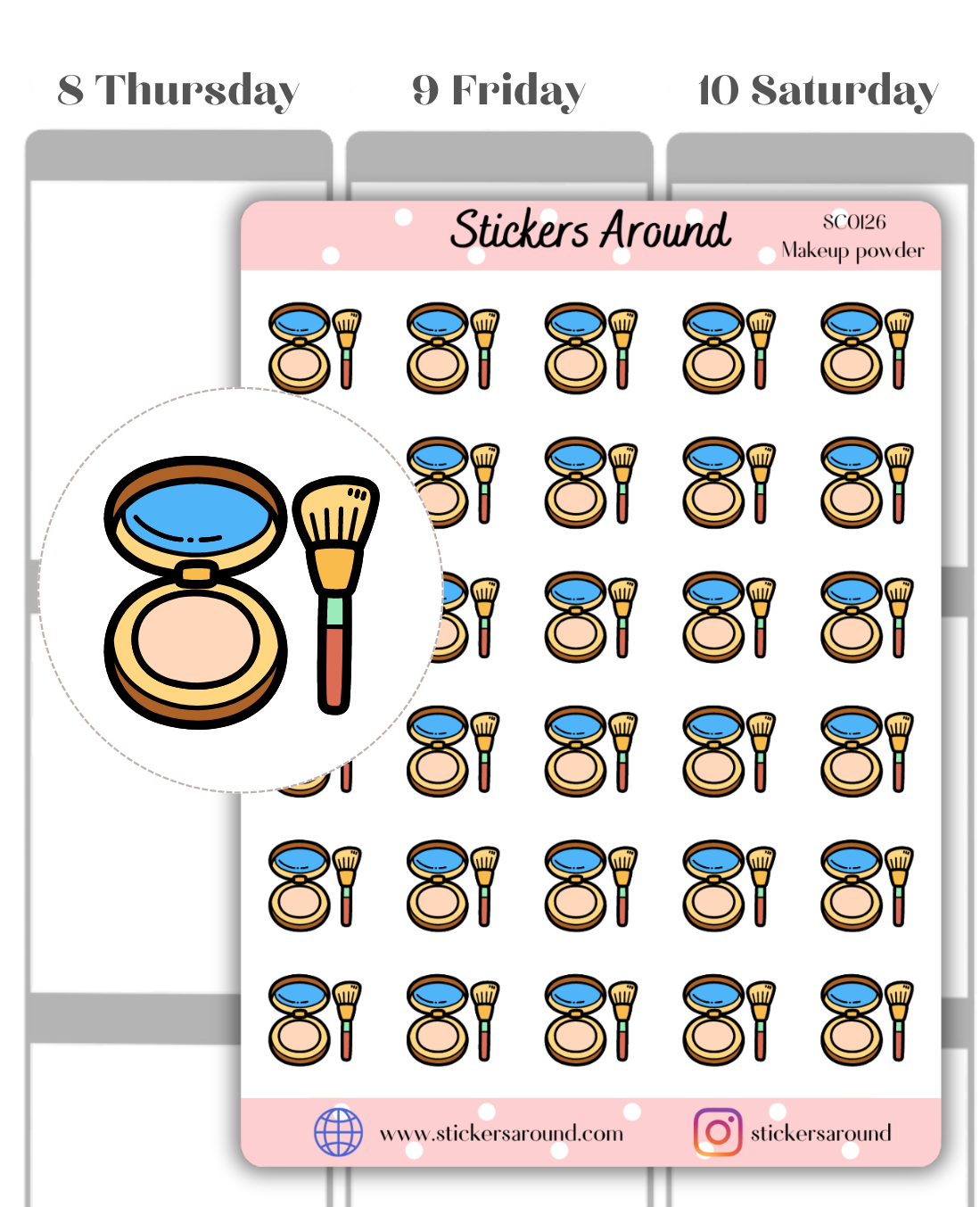 Makeup Powder Icon Planner Sticker