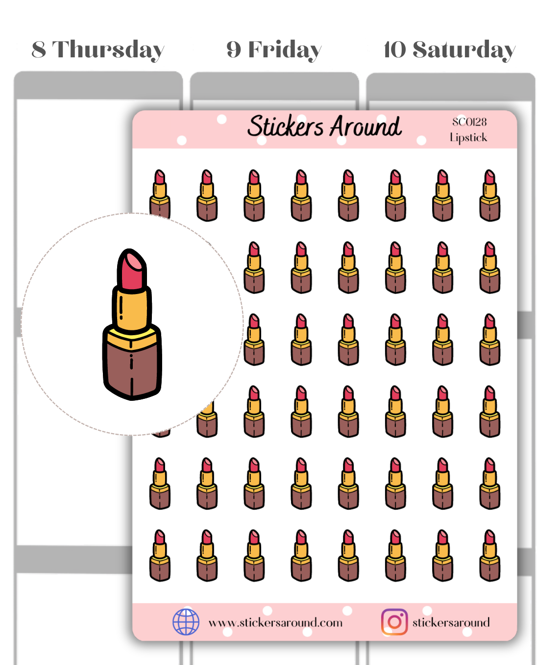Lipstick Icon Planner Sticker