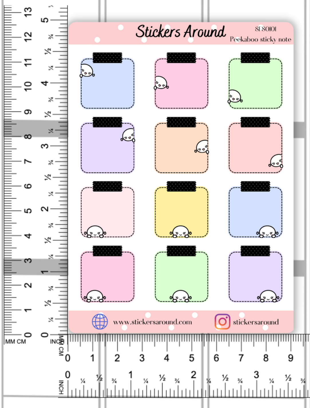 Mochi Chan Peekaboo Sticky Note Stickers