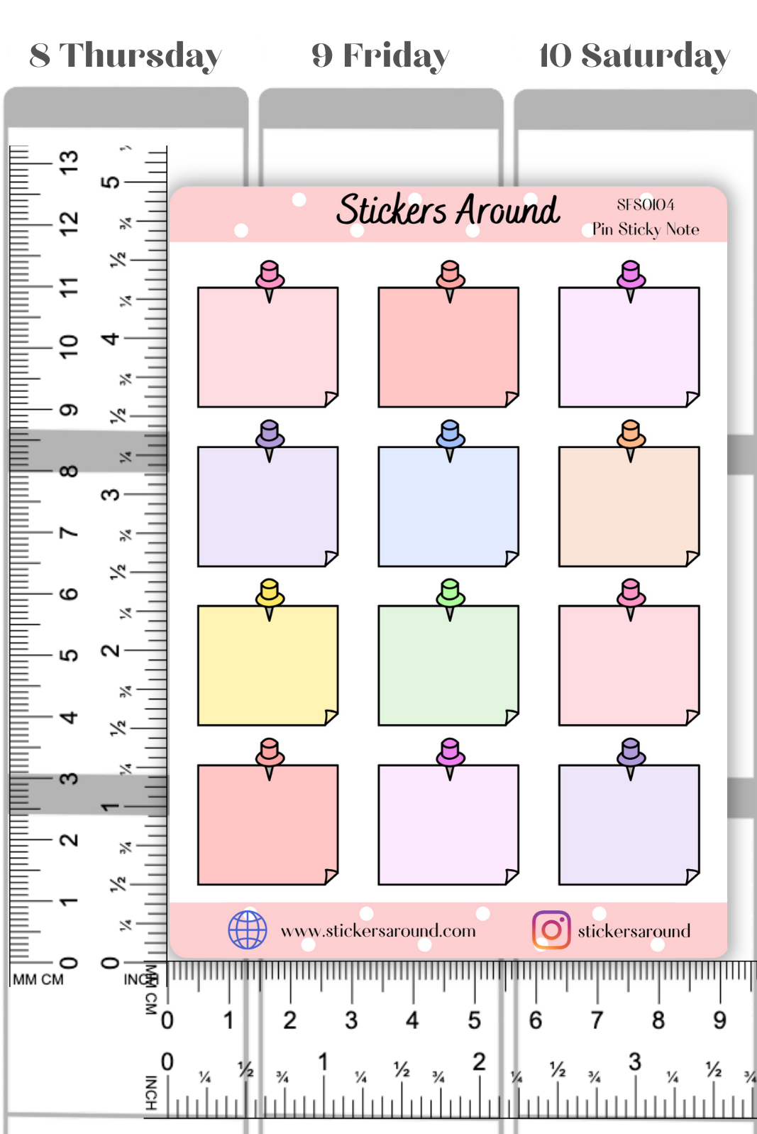 Pin Sticky Note Stickers