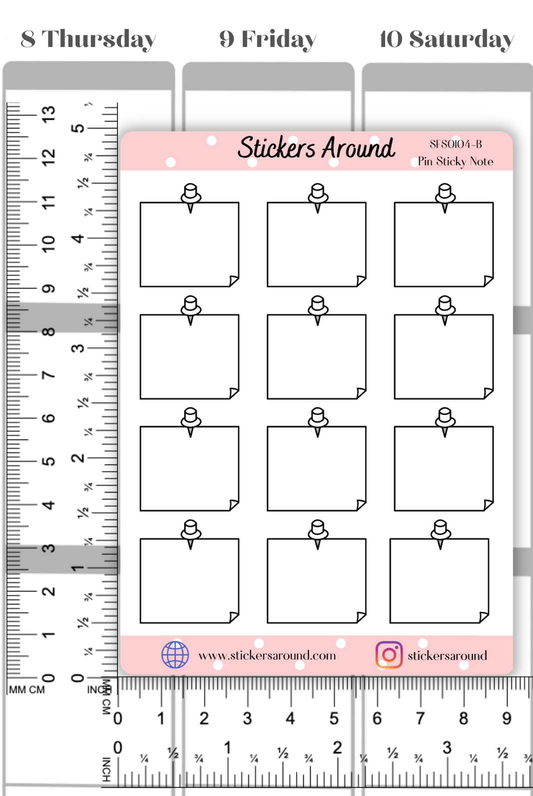 Pin Sticky Note Stickers