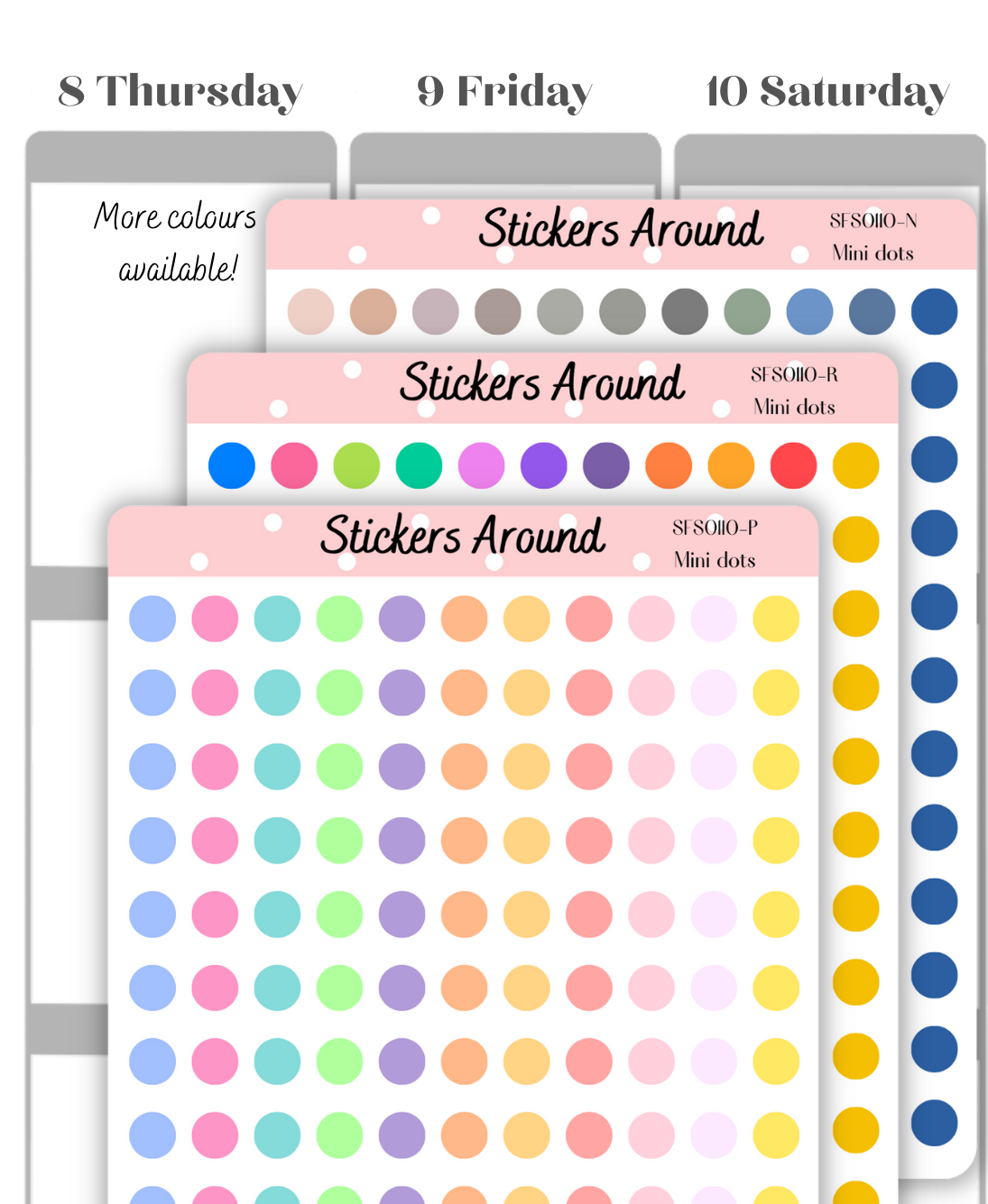 Dots Stickers - Transparent or White Matte
