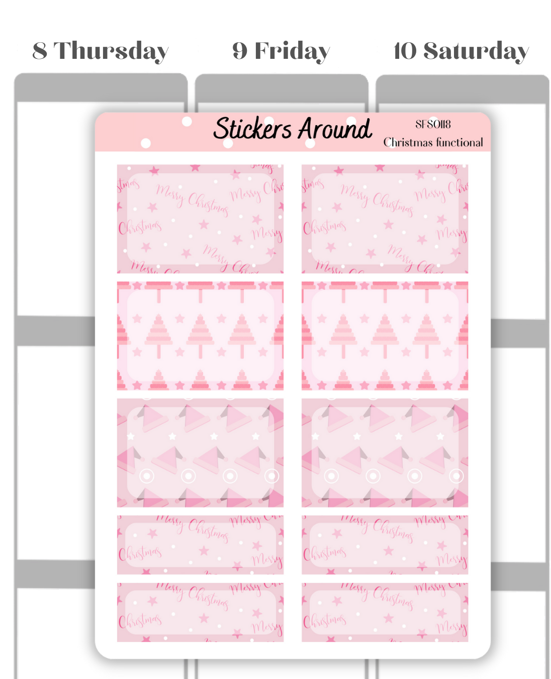 christmas functional planner stickers