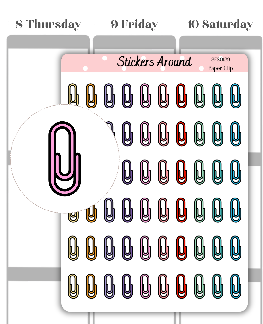 paper clip planner sticker