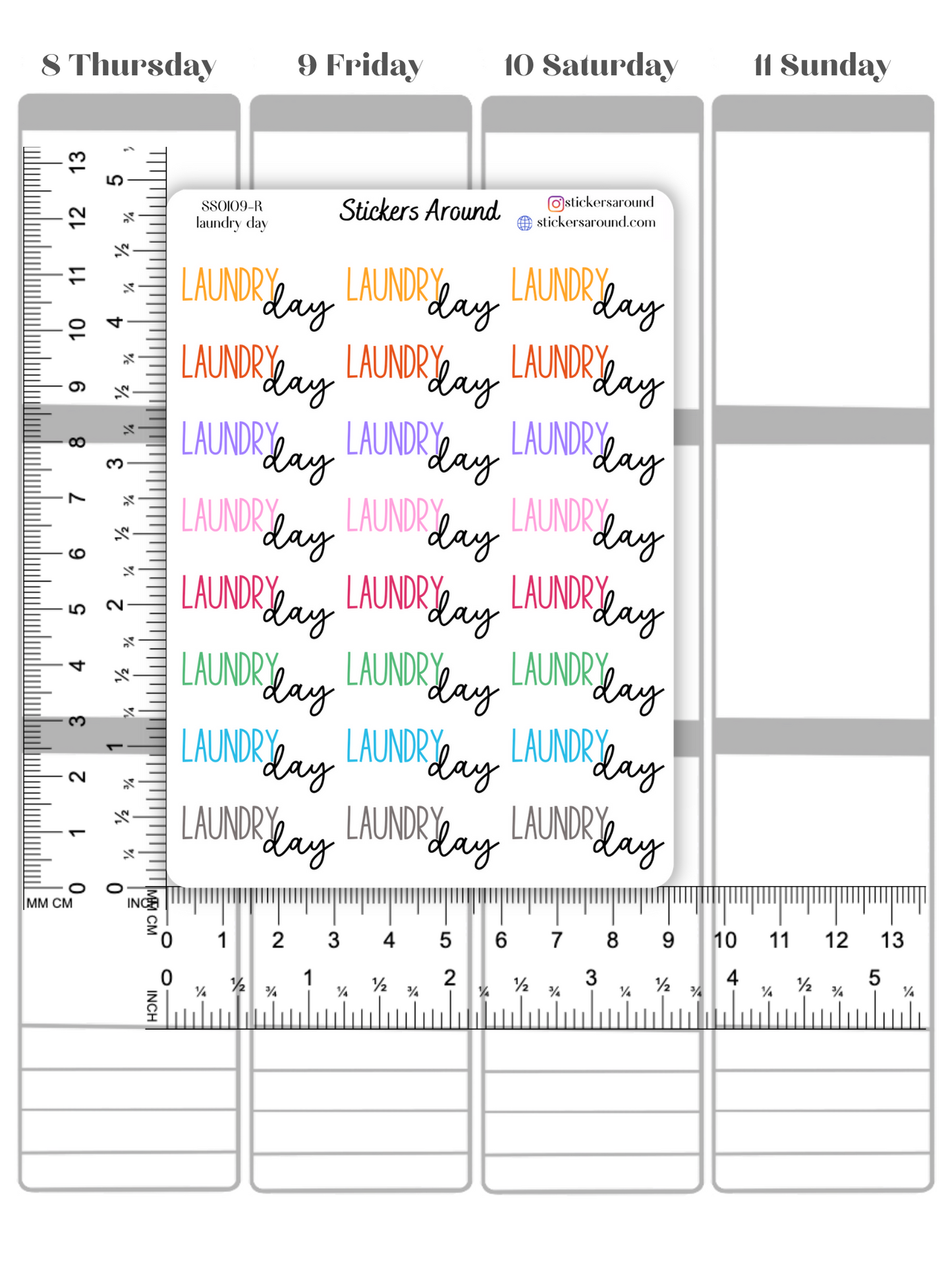 Laundry Day Duo Font Script Planner Sticker