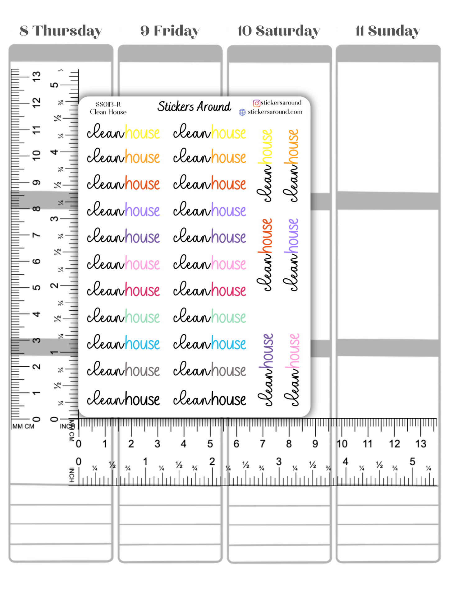 Clean House Duo Font Script Planner Sticker