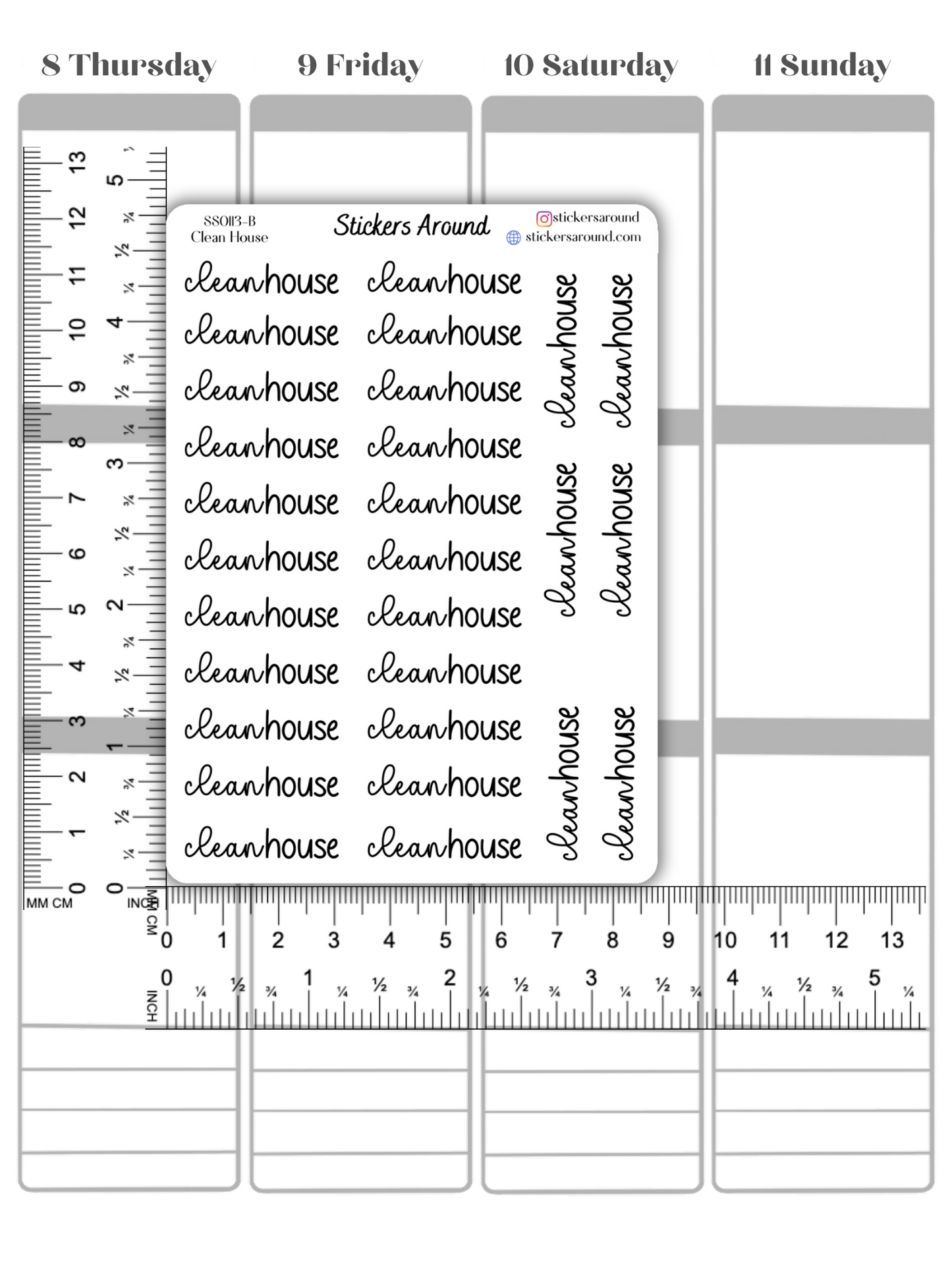 Clean House Duo Font Script Planner Sticker