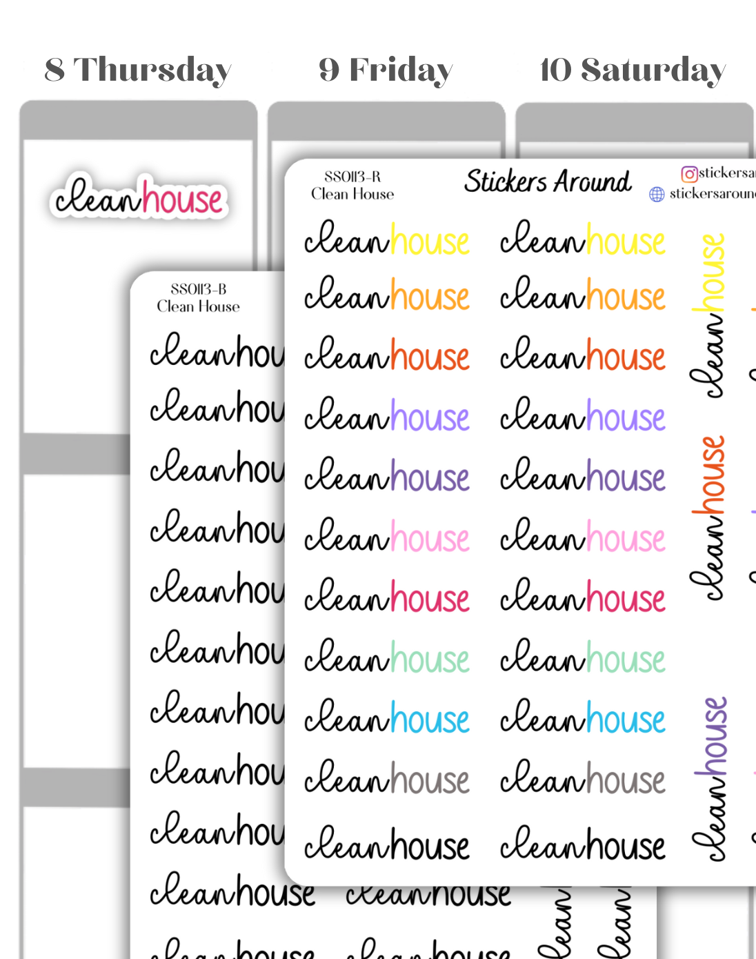 Clean House Duo Font Script Planner Sticker