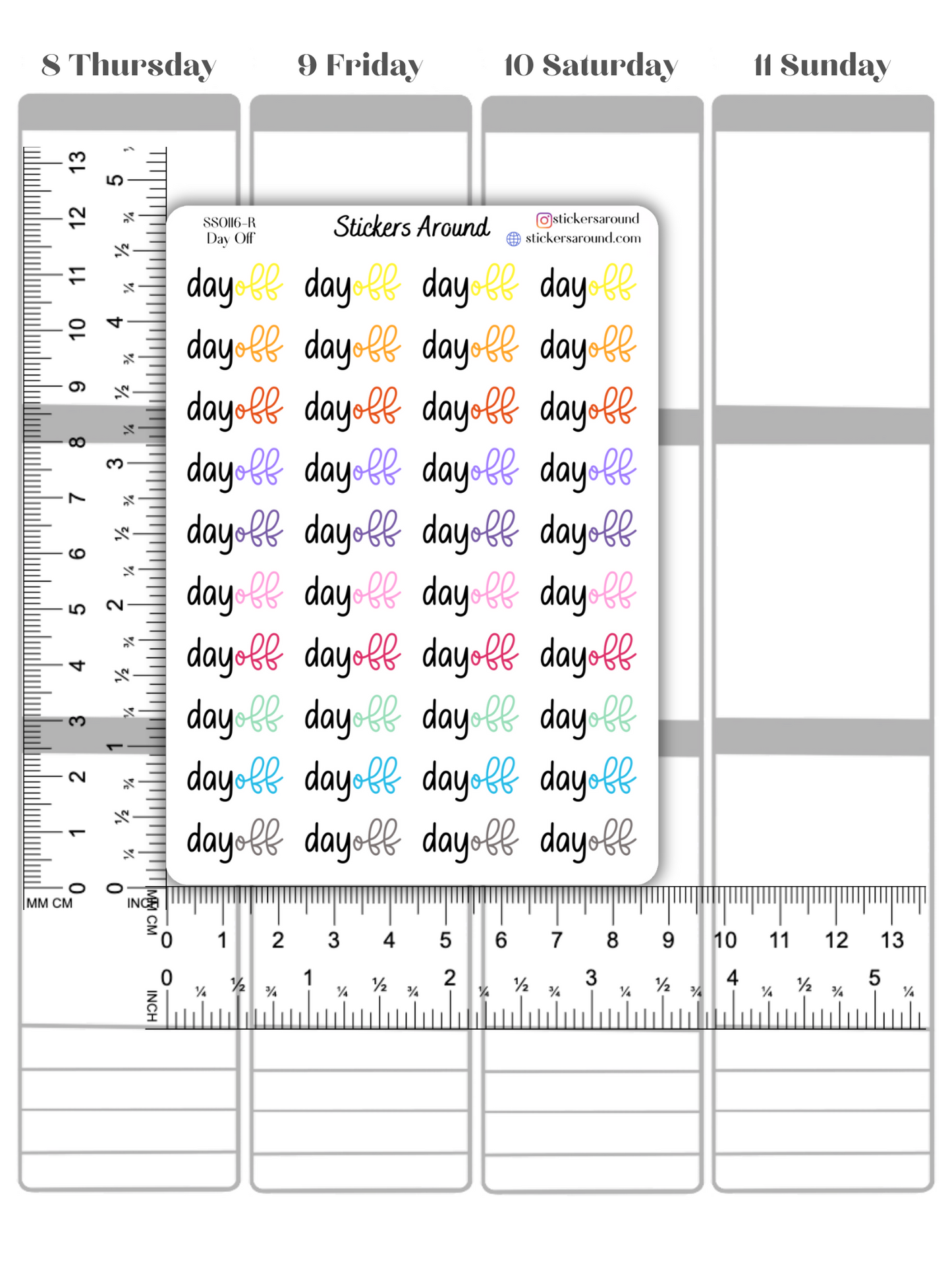 Day Off Duo Font Script Planner Sticker
