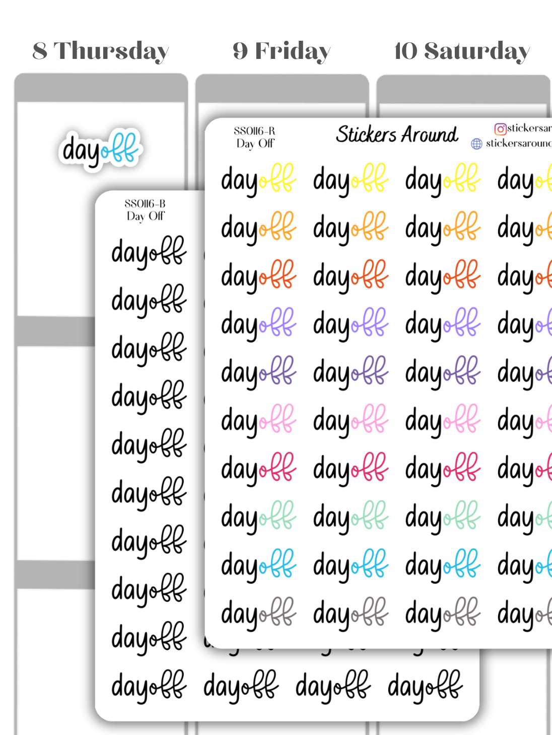 Day Off Duo Font Script Planner Sticker