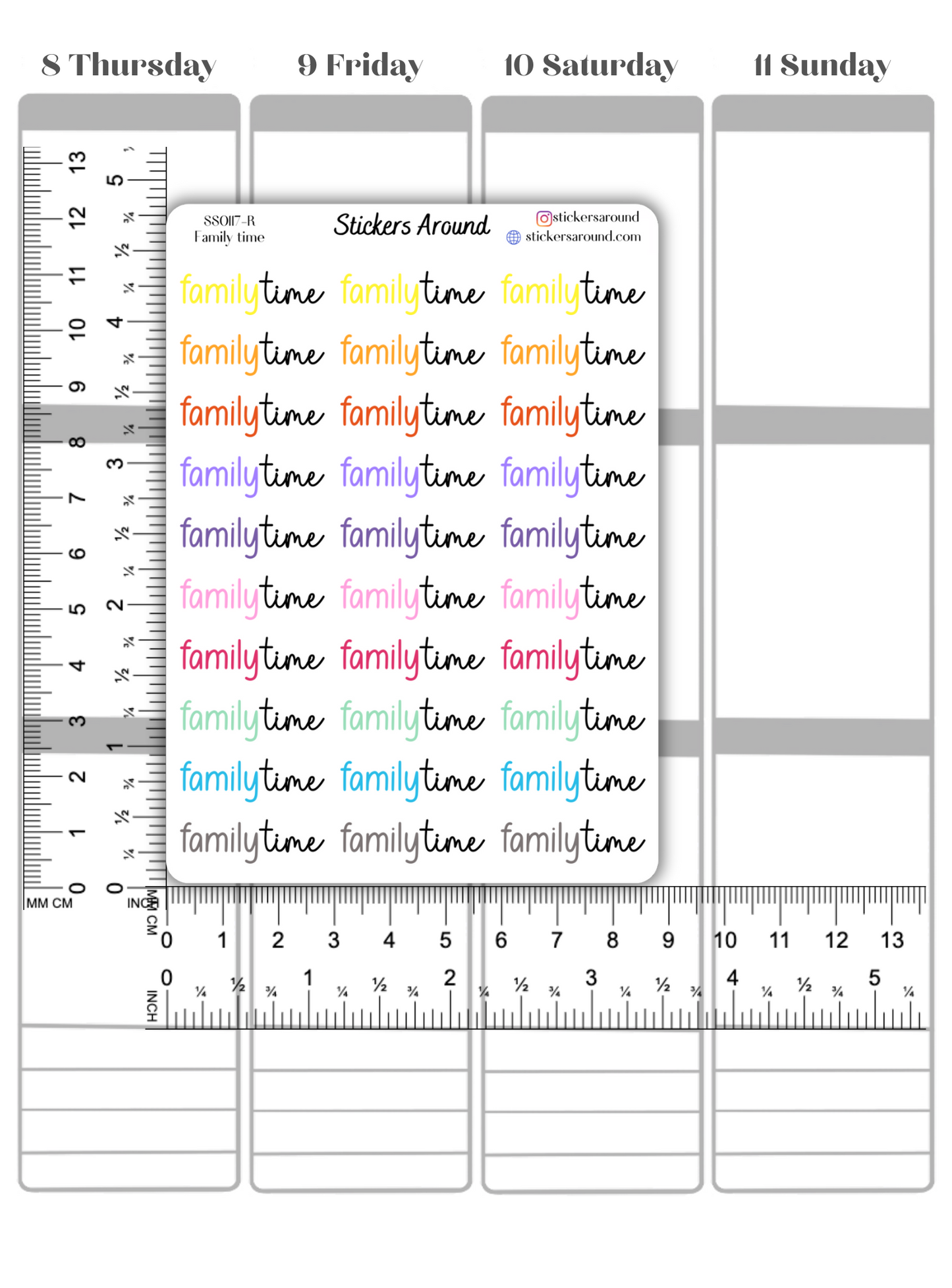 Family Time Duo Font Script Planner Sticker