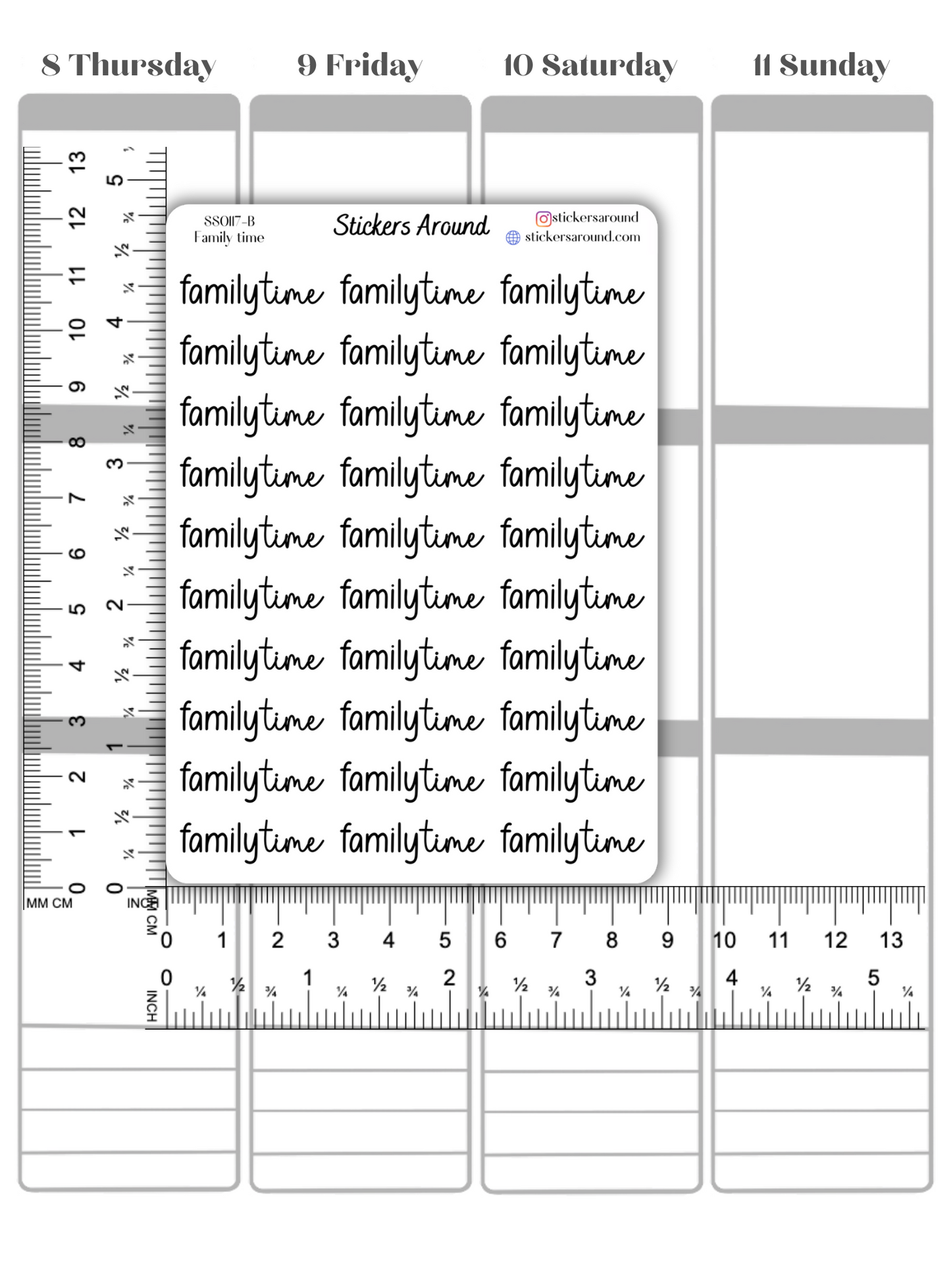 Family Time Duo Font Script Planner Sticker