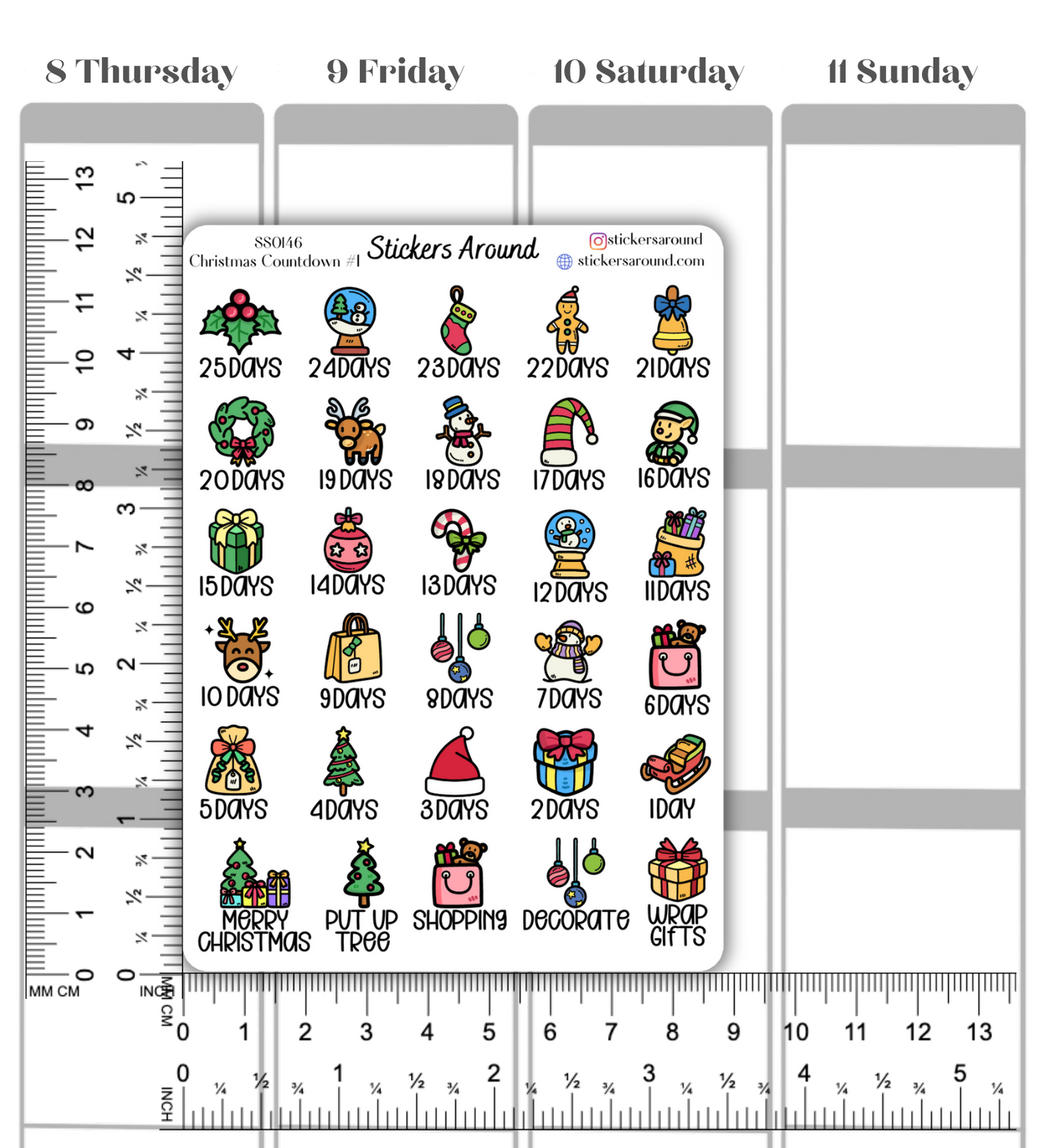 Christmas Holiday Countdown Planner Sticker #1