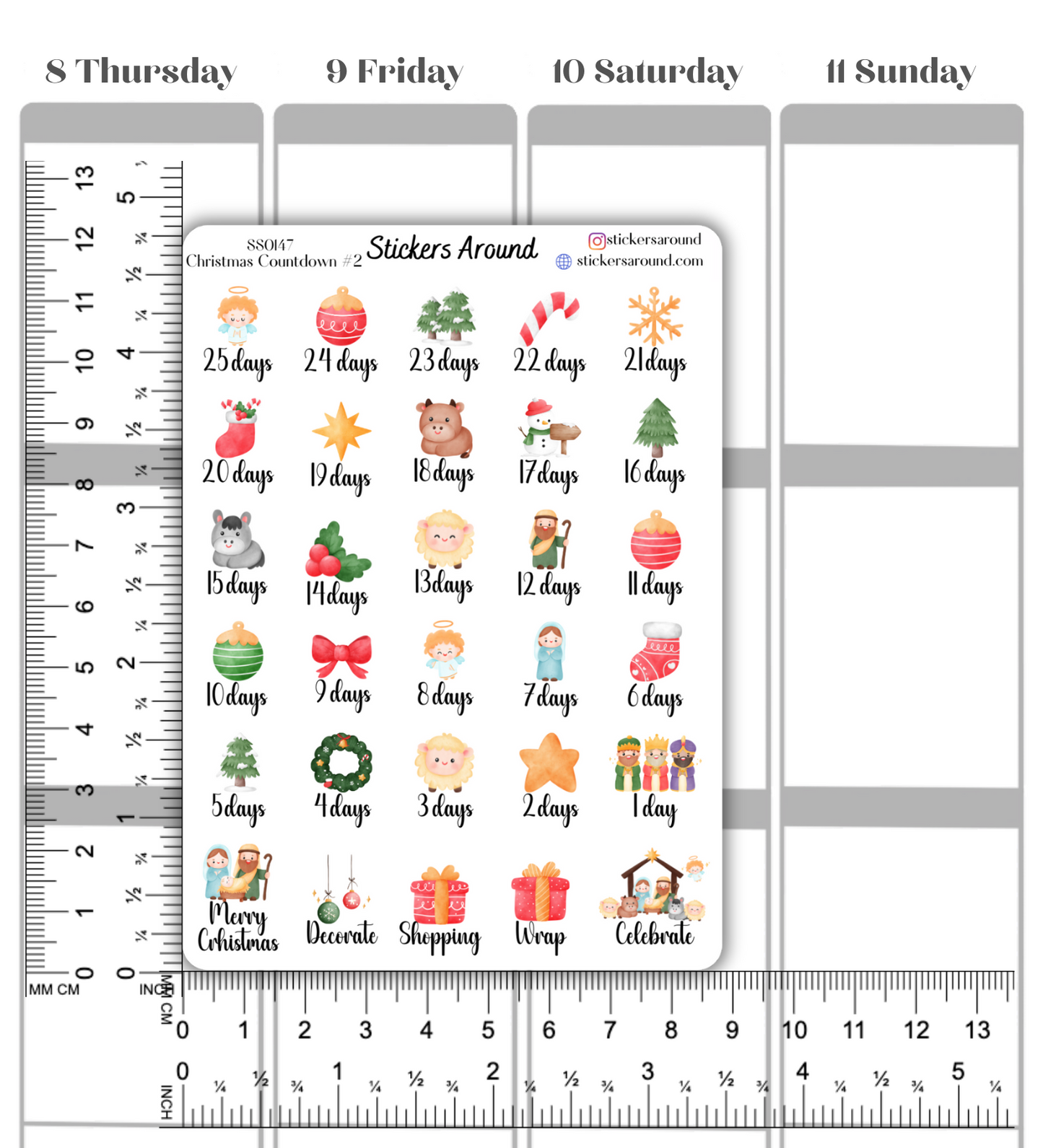 Christmas Holiday Countdown Planner Sticker #2