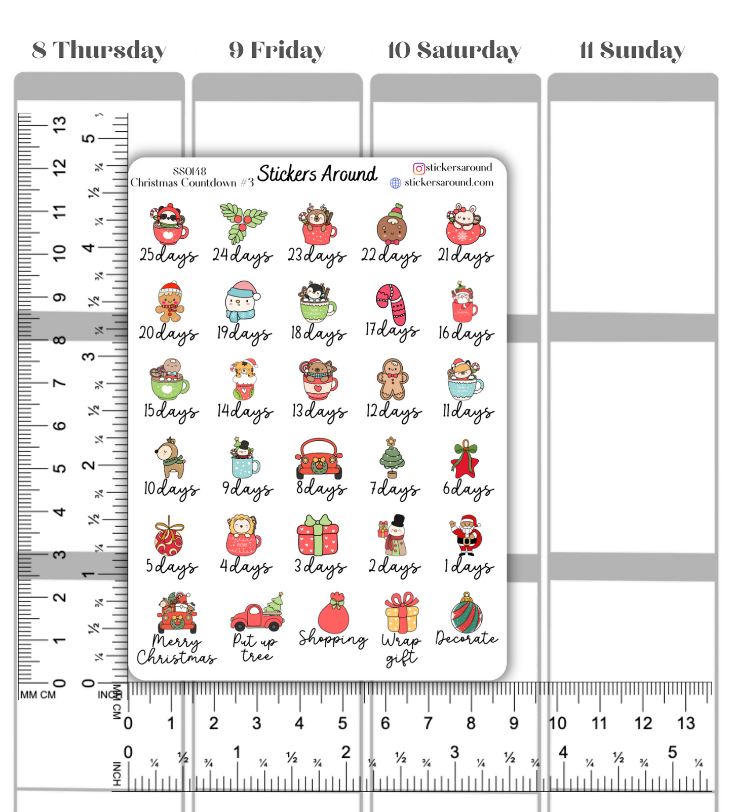 Christmas Holiday Countdown Planner Sticker #3