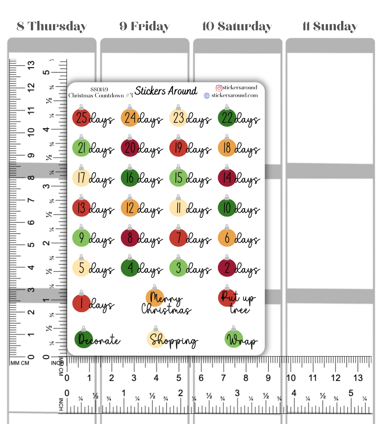 Christmas Holiday Countdown Planner Sticker #4
