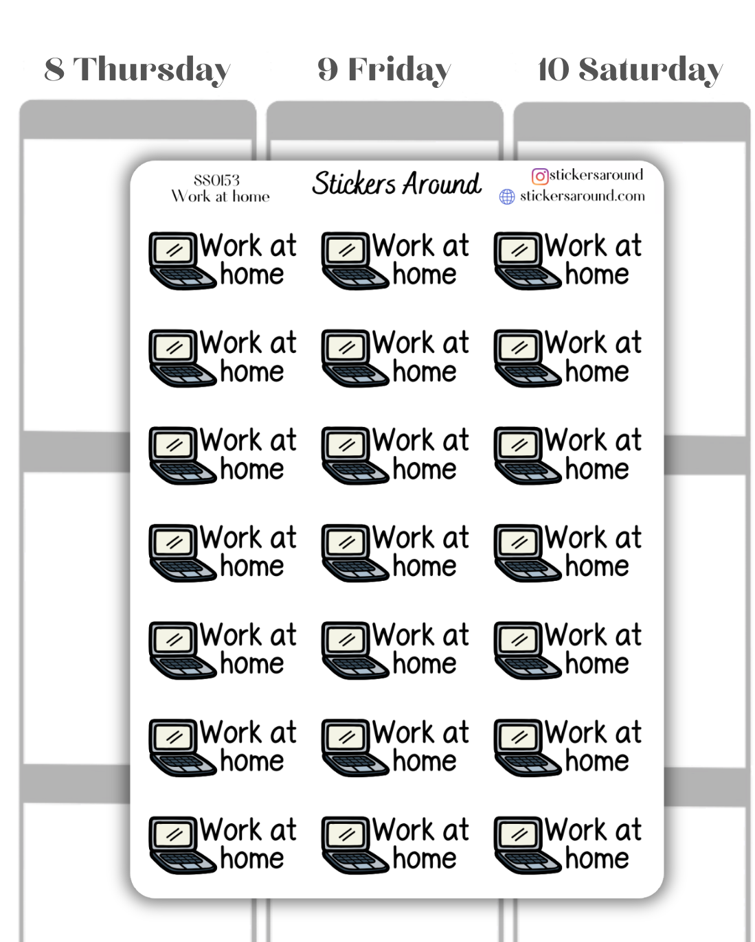 Work at Home Script Planner Sticker