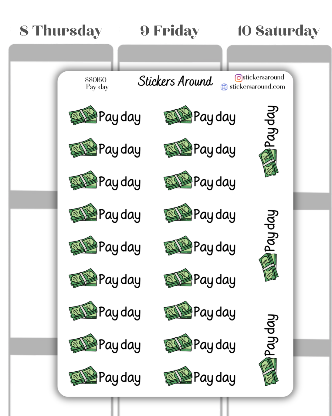 Pay Day Script Planner Sticker