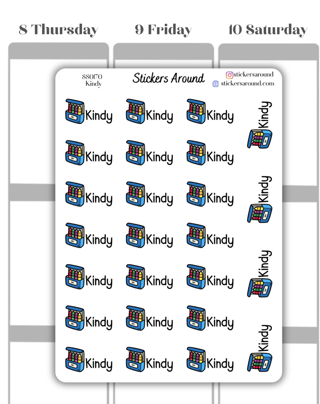 Kindy Script Planner Sticker
