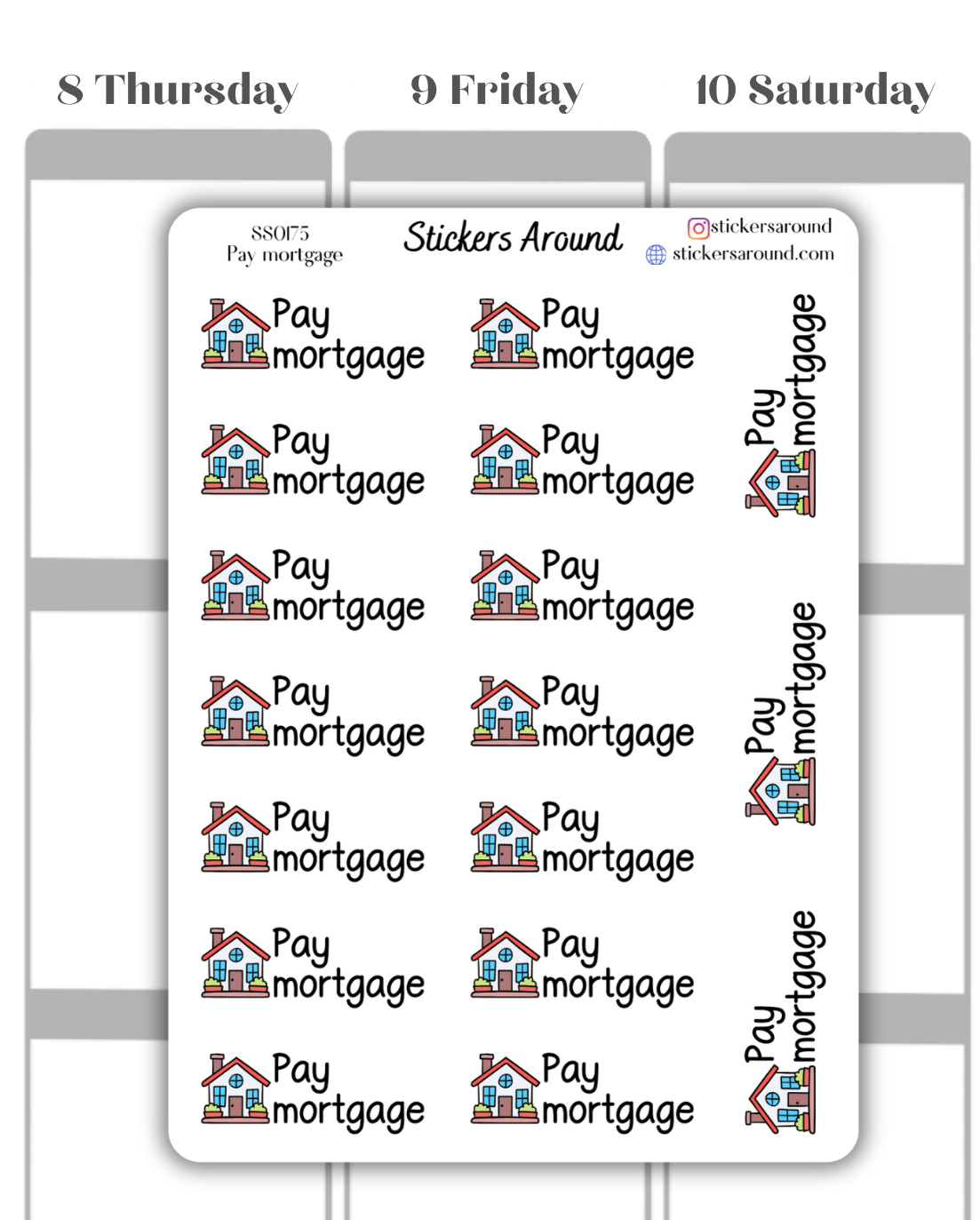Pay Mortgage Script Planner Sticker