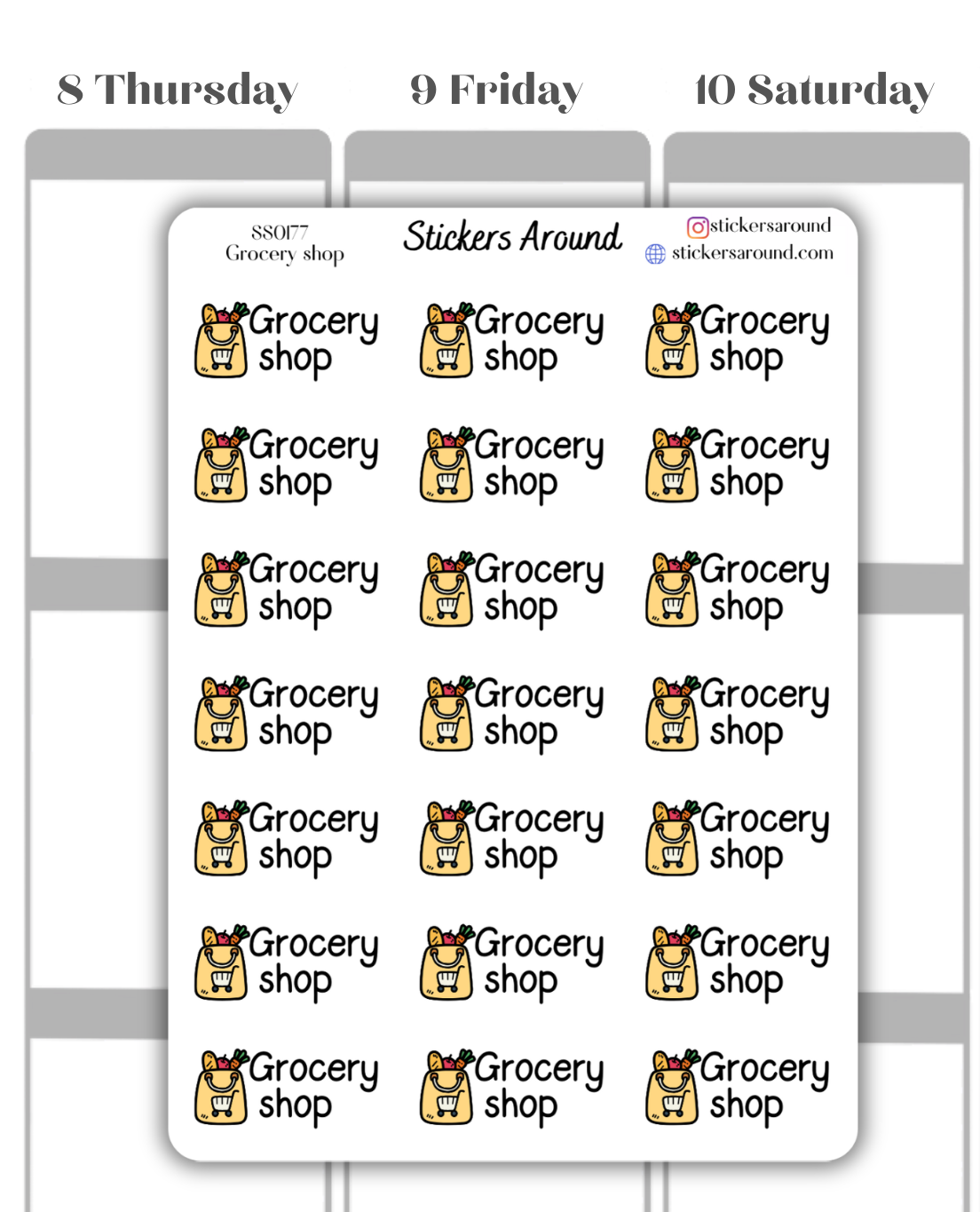 Grocery Shop Script Planner Sticker