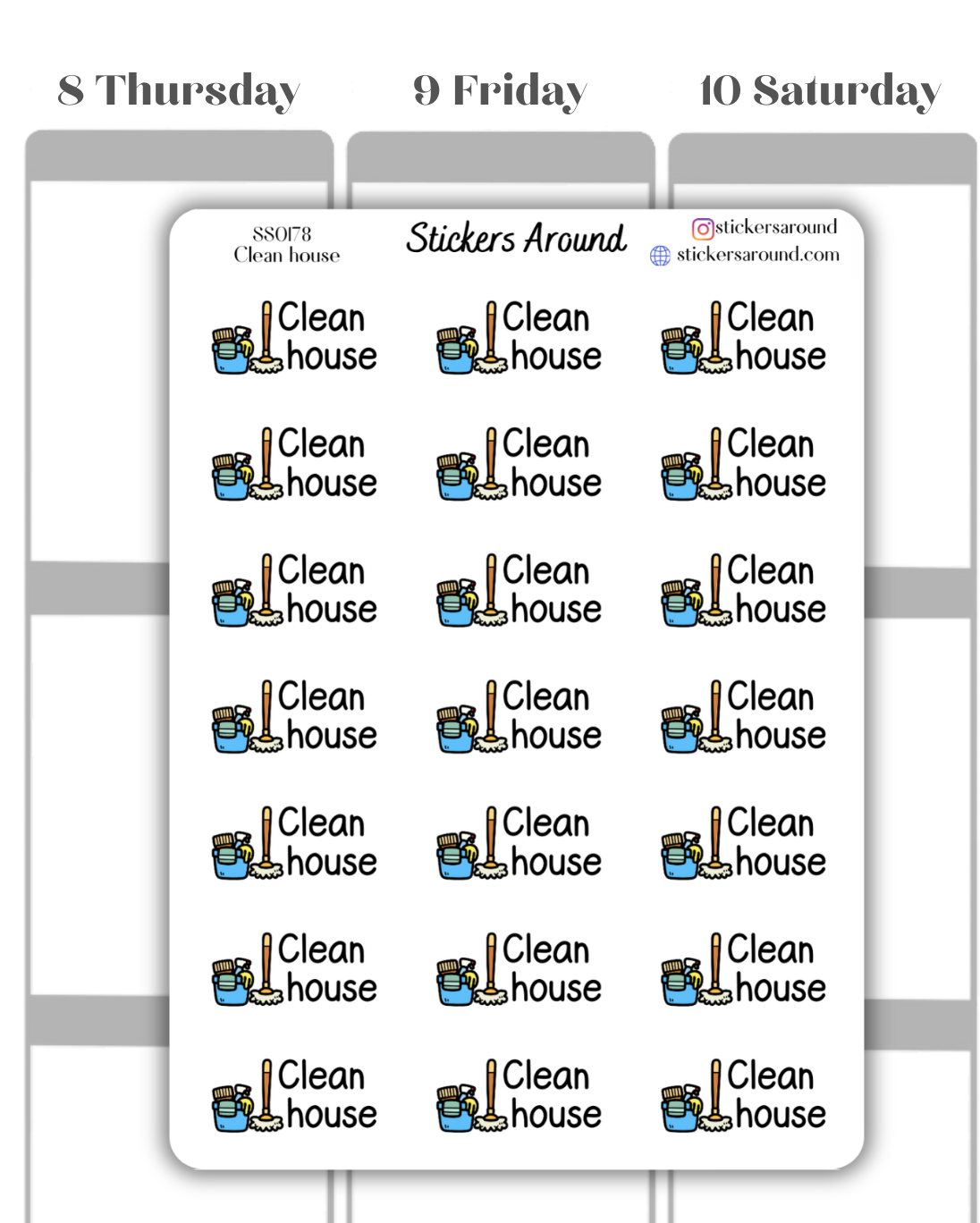Clean House Script Planner Sticker