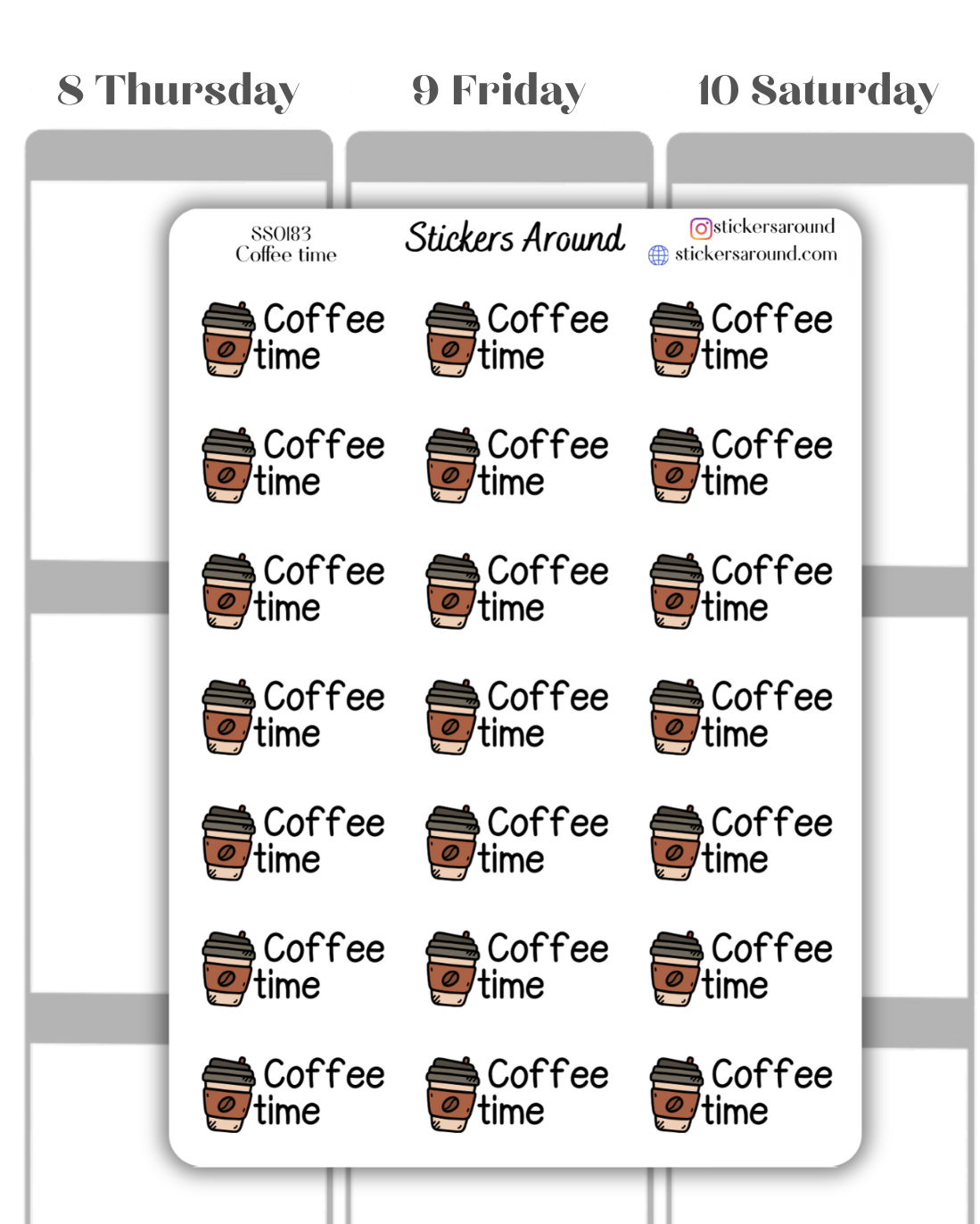 Coffee Time Script Planner Sticker