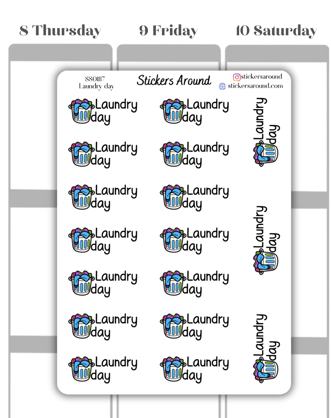 Laundry Day Script Planner Sticker