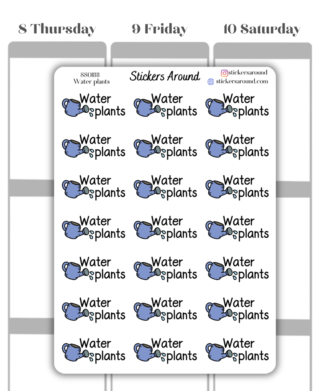 Water Plants Script Planner Sticker