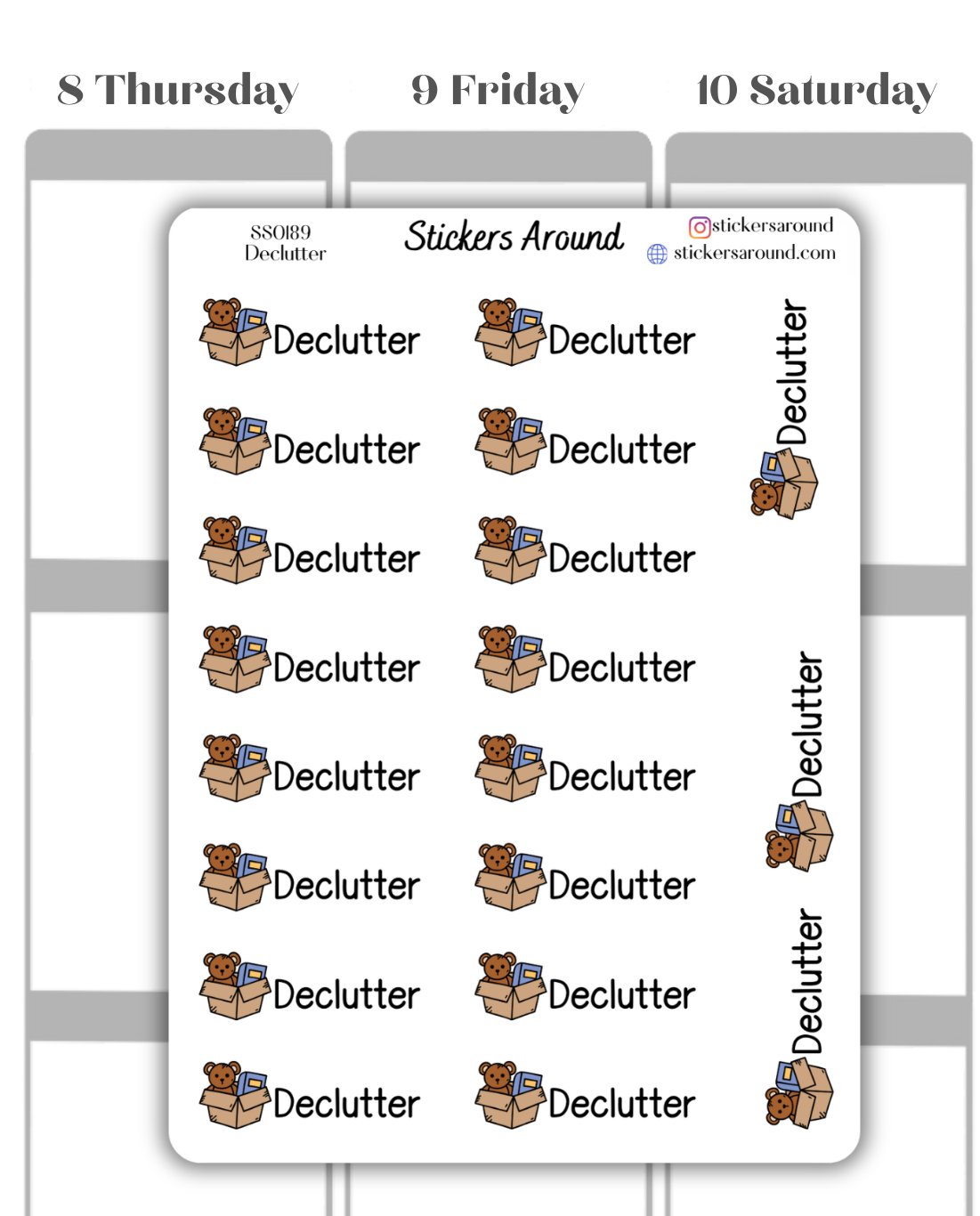 Declutter Script Planner Sticker