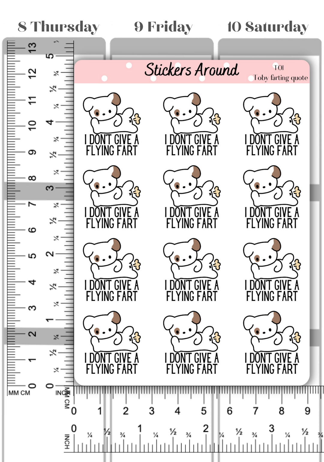 "I don't give a flying fart" Planner stickers