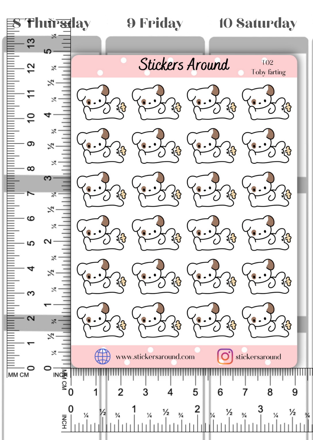 Toby Farting Planner stickers