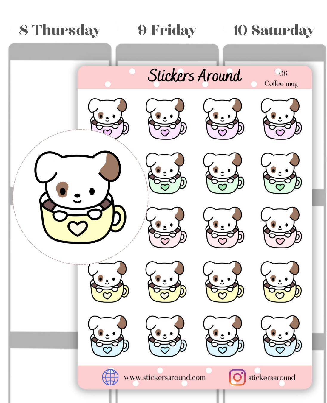 Cute Printable Coffee Planner Stickers ⋆ The Petite Planner
