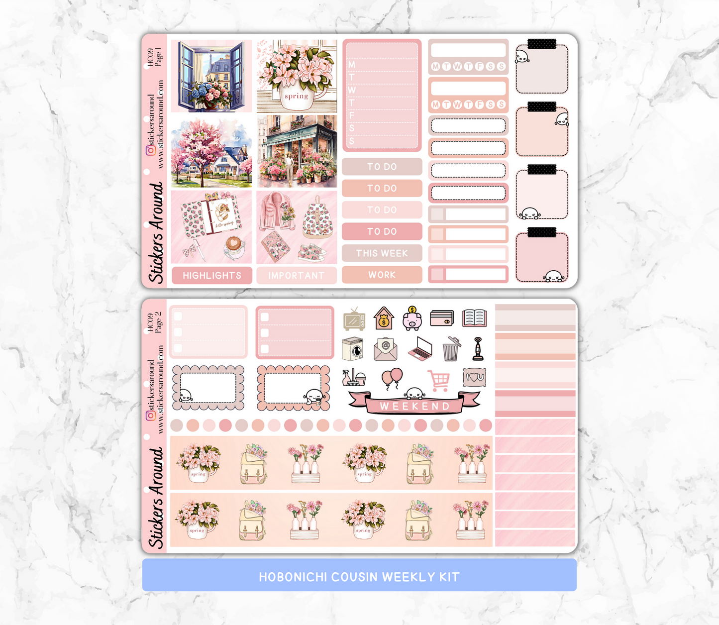 Beautiful Spring Hobonichi Cousin Weekly Kit