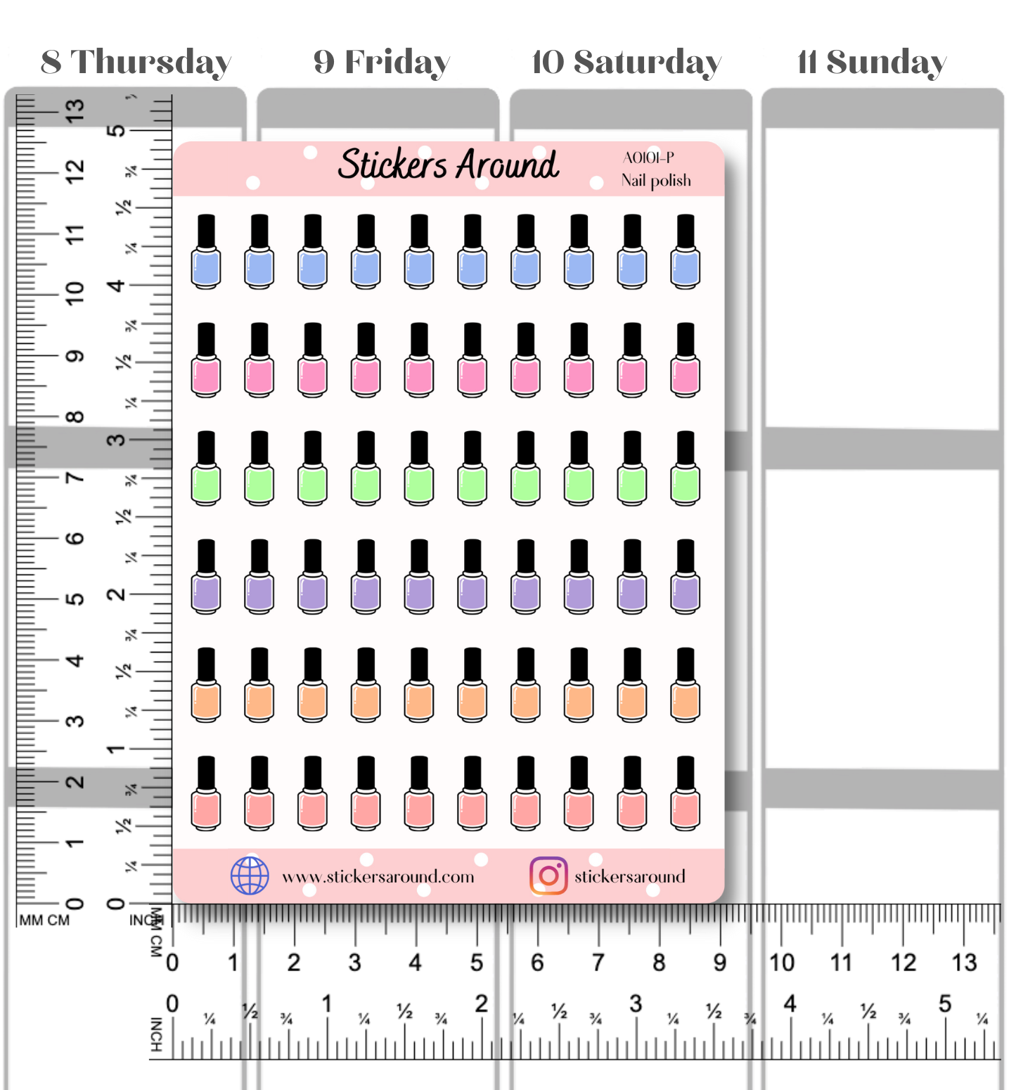 Nail Polish Planner Stickers