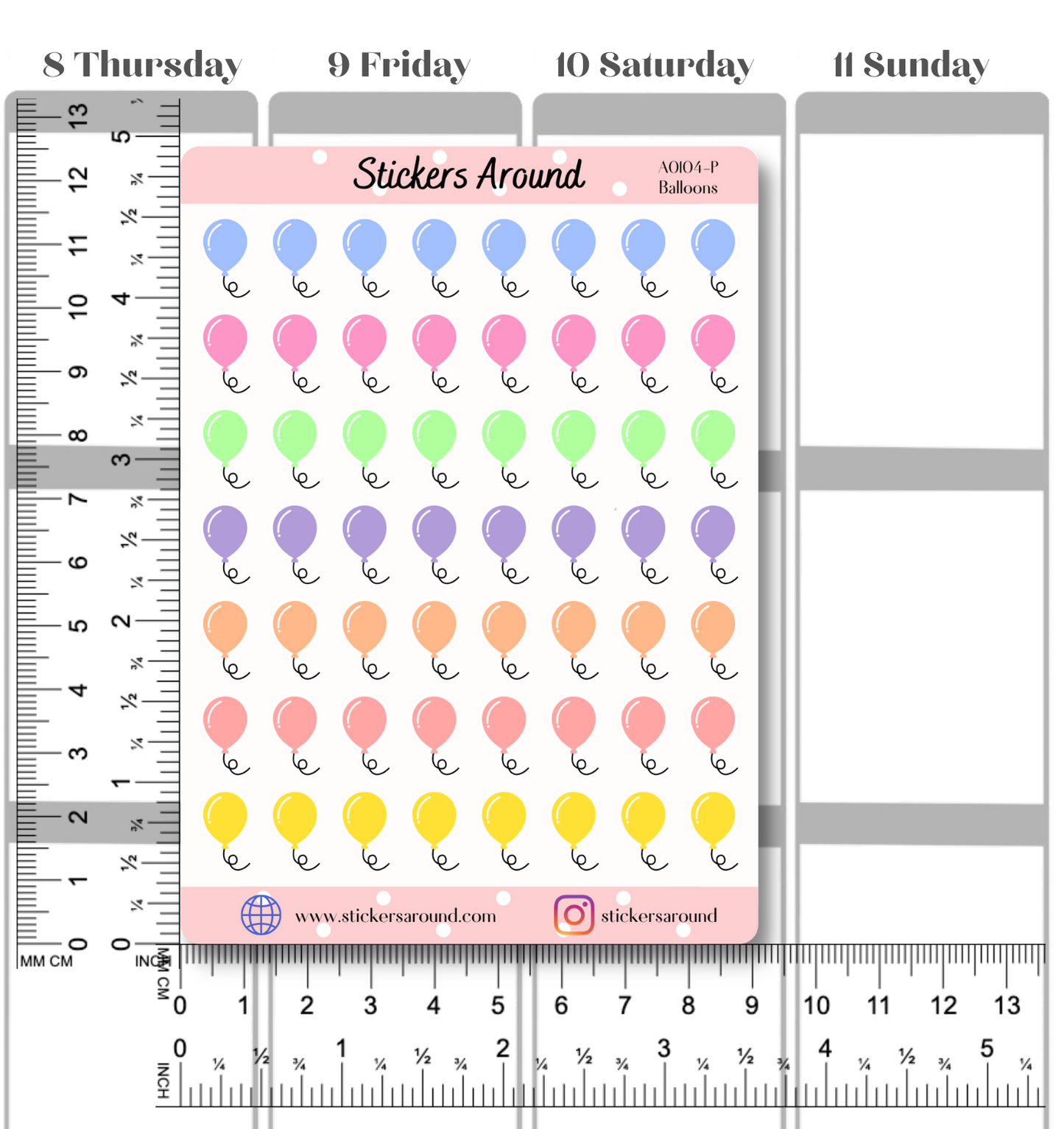 Birthday Balloon Icon Planner Stickers
