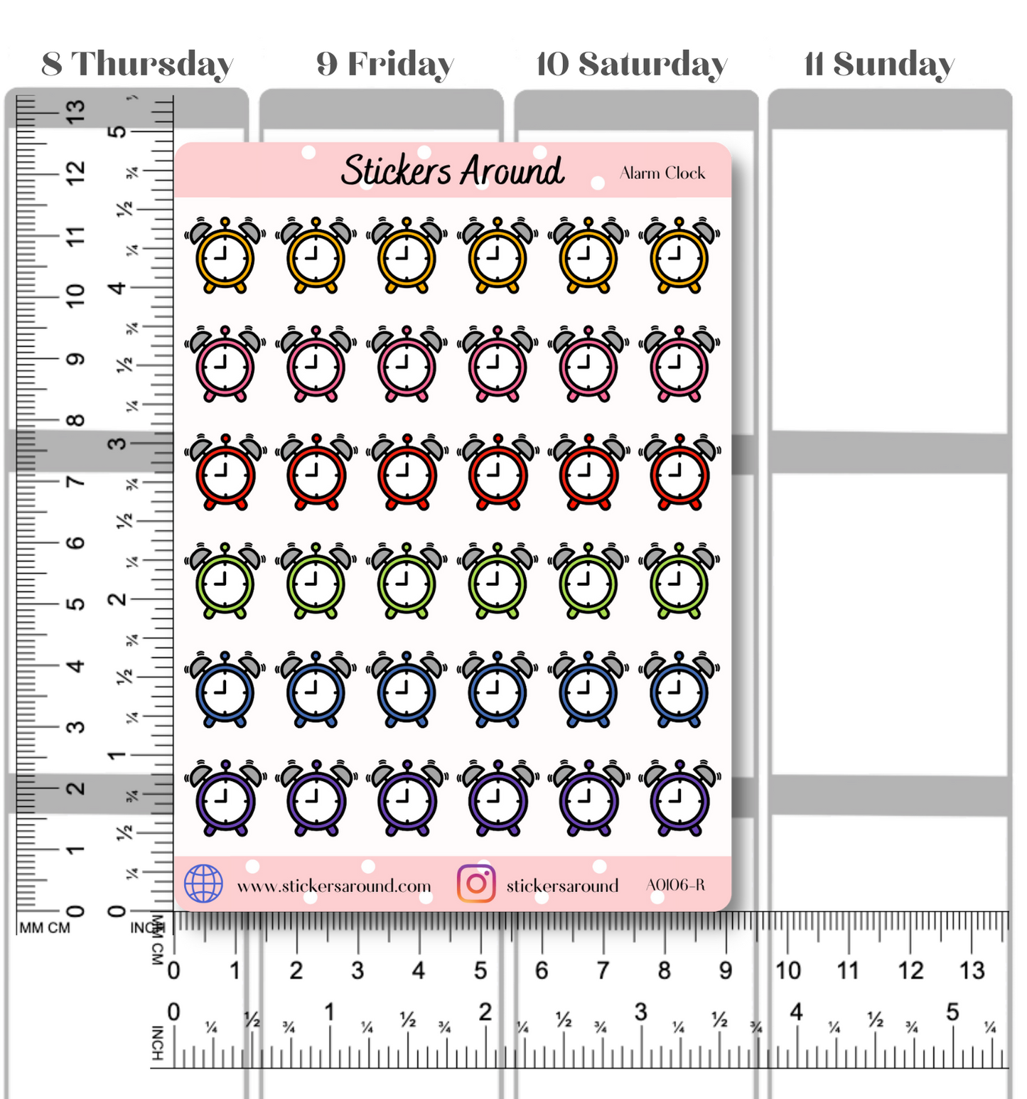 Alarm Clock Planner Stickers