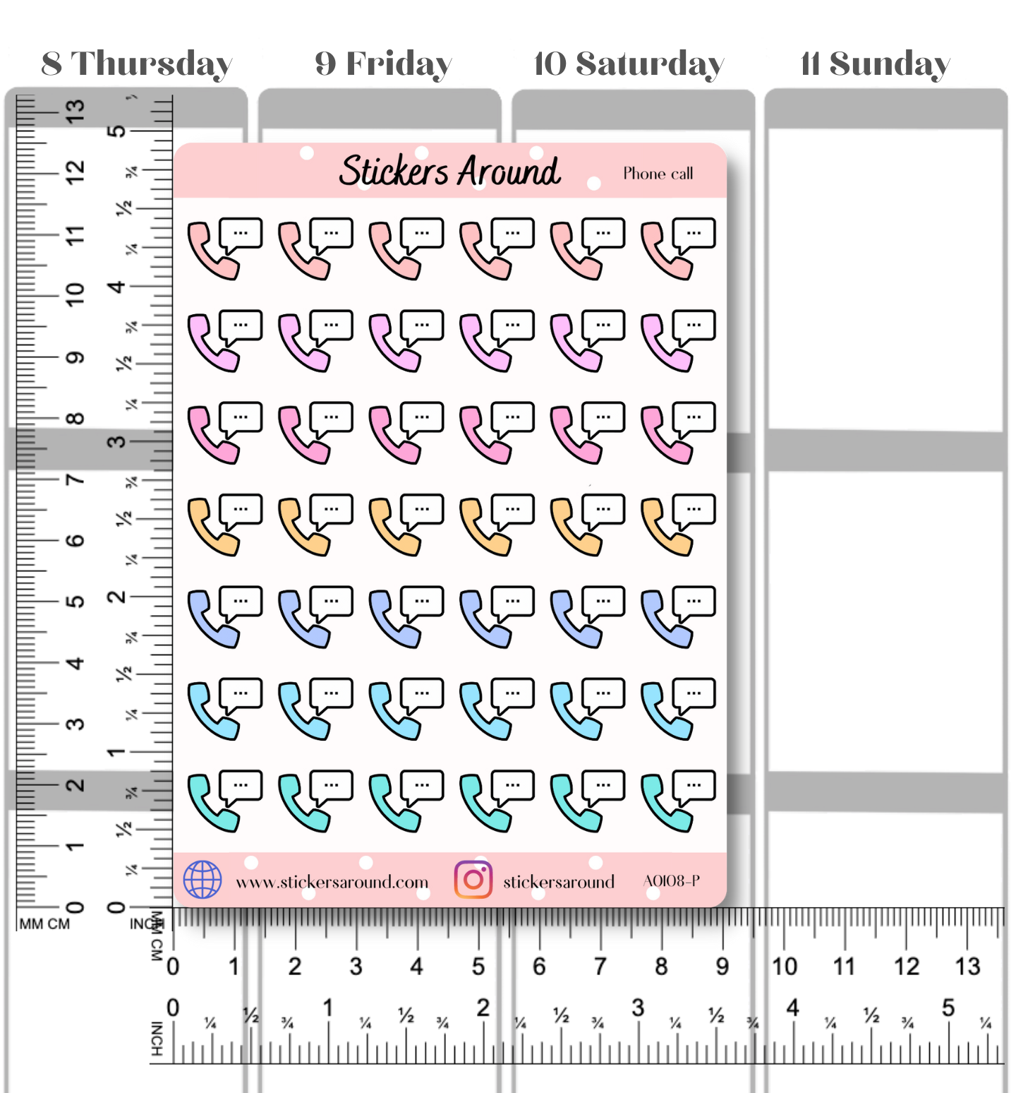 Phone Call Planner Stickers