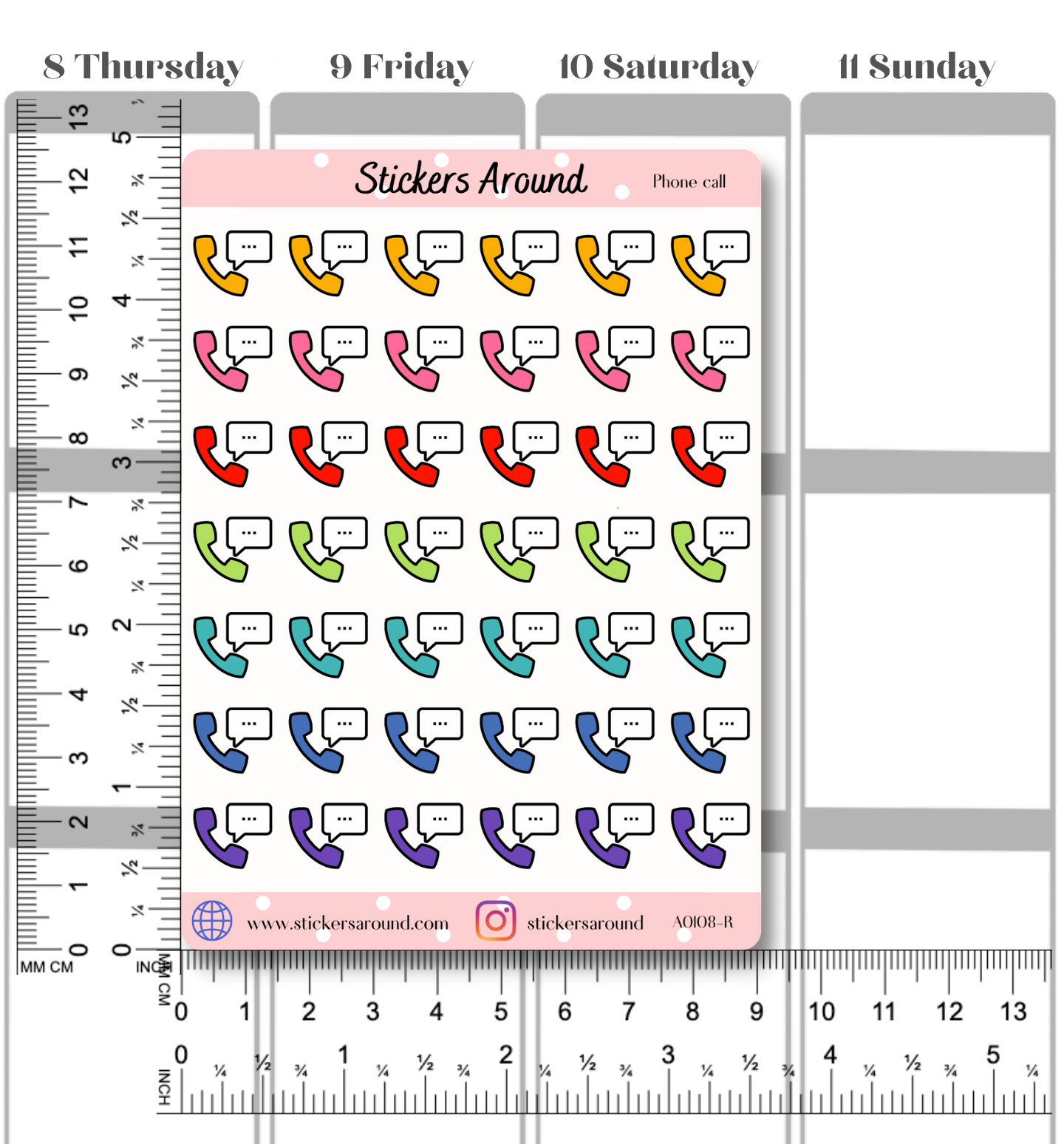 Phone Call Planner Stickers