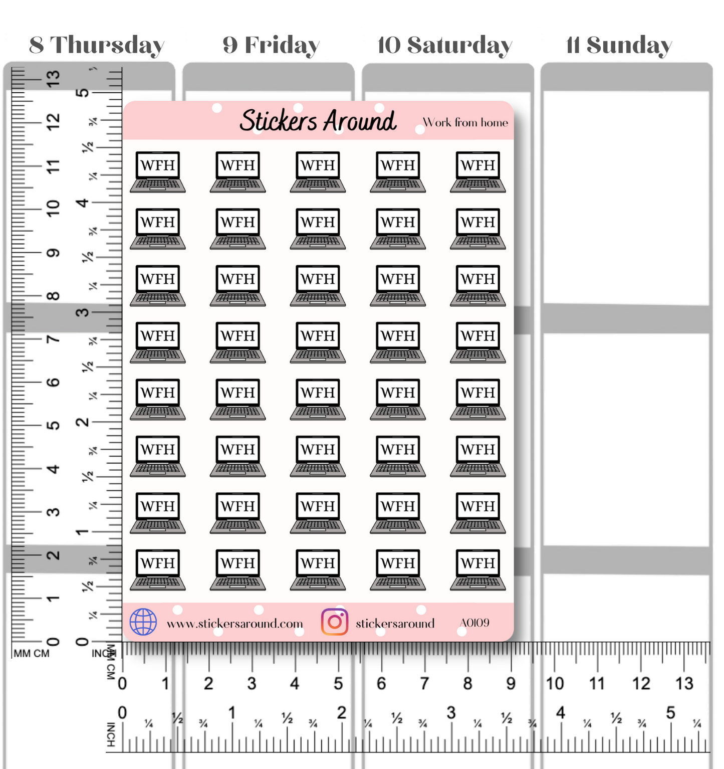 Work from Home Laptop Planner Stickers