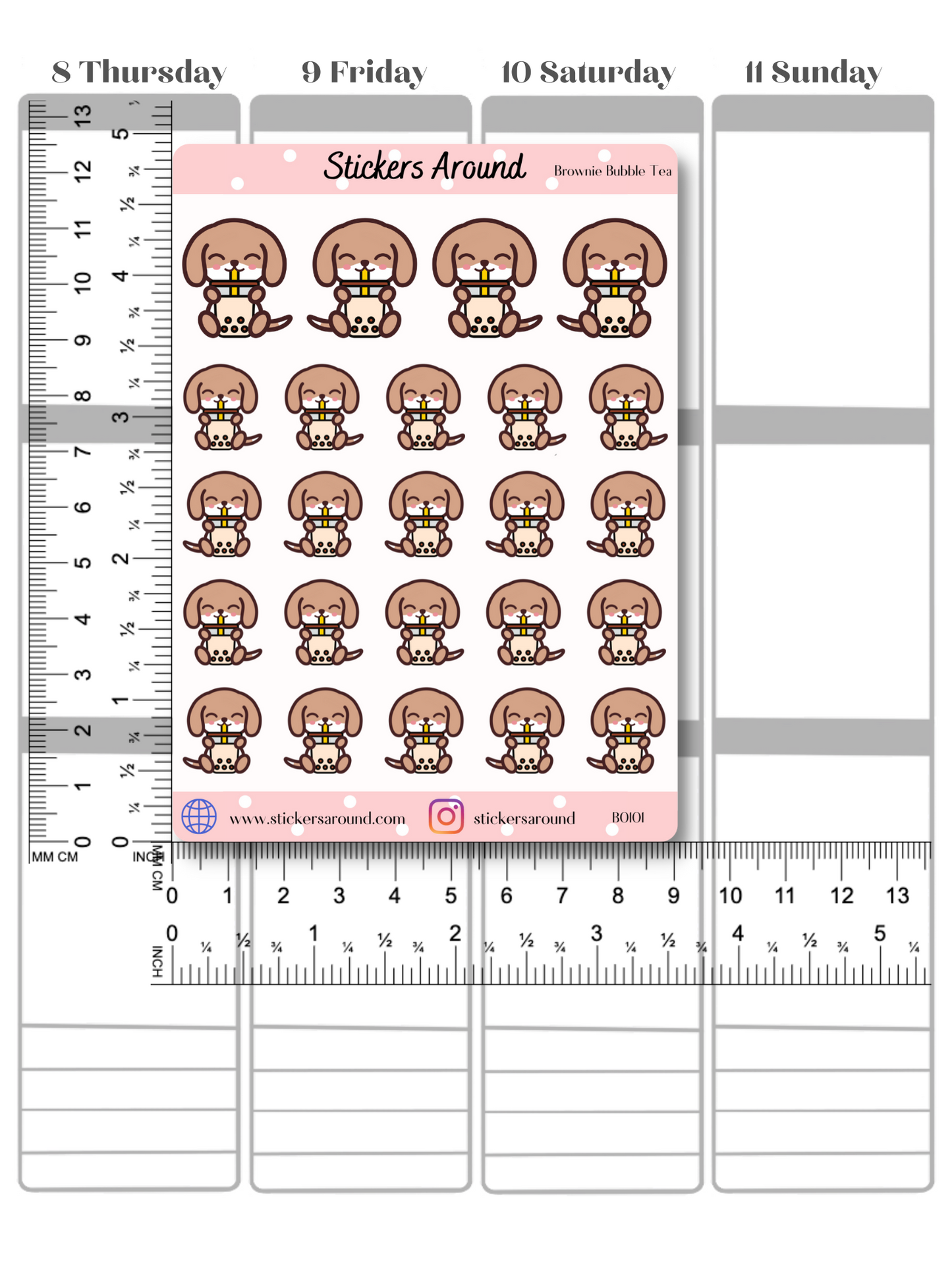 Brownie drinking Bubble Tea stickers