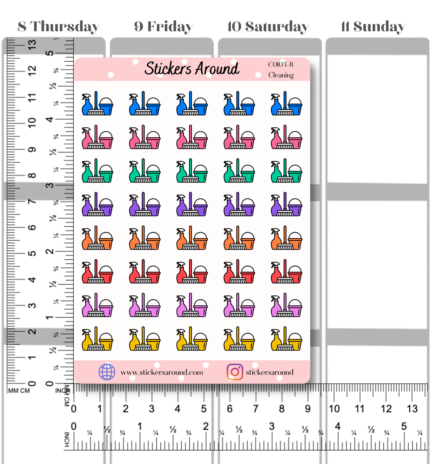 Cleaning Icon Planner Stickers
