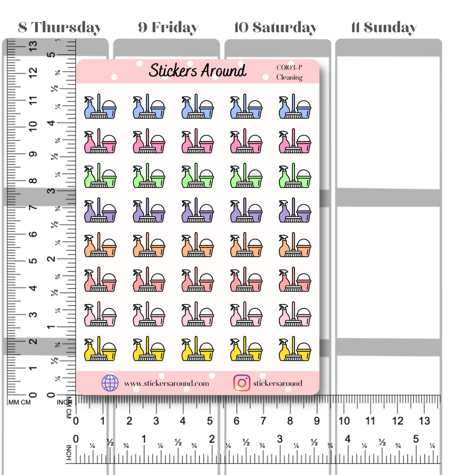 Cleaning Icon Planner Stickers