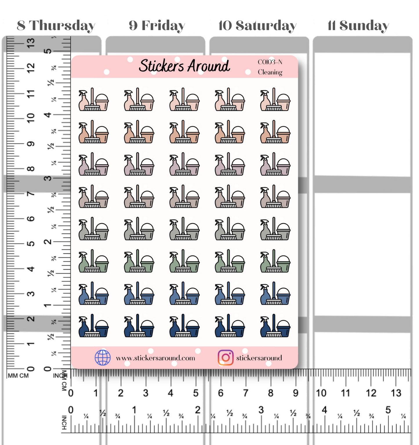 Cleaning Icon Planner Stickers