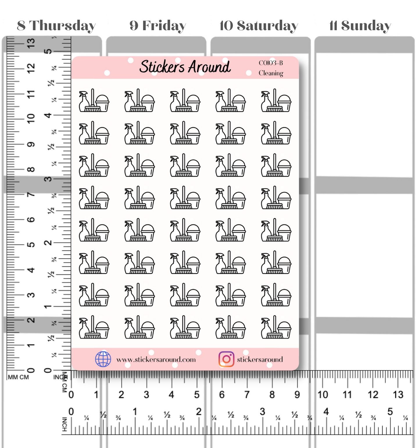 Cleaning Icon Planner Stickers