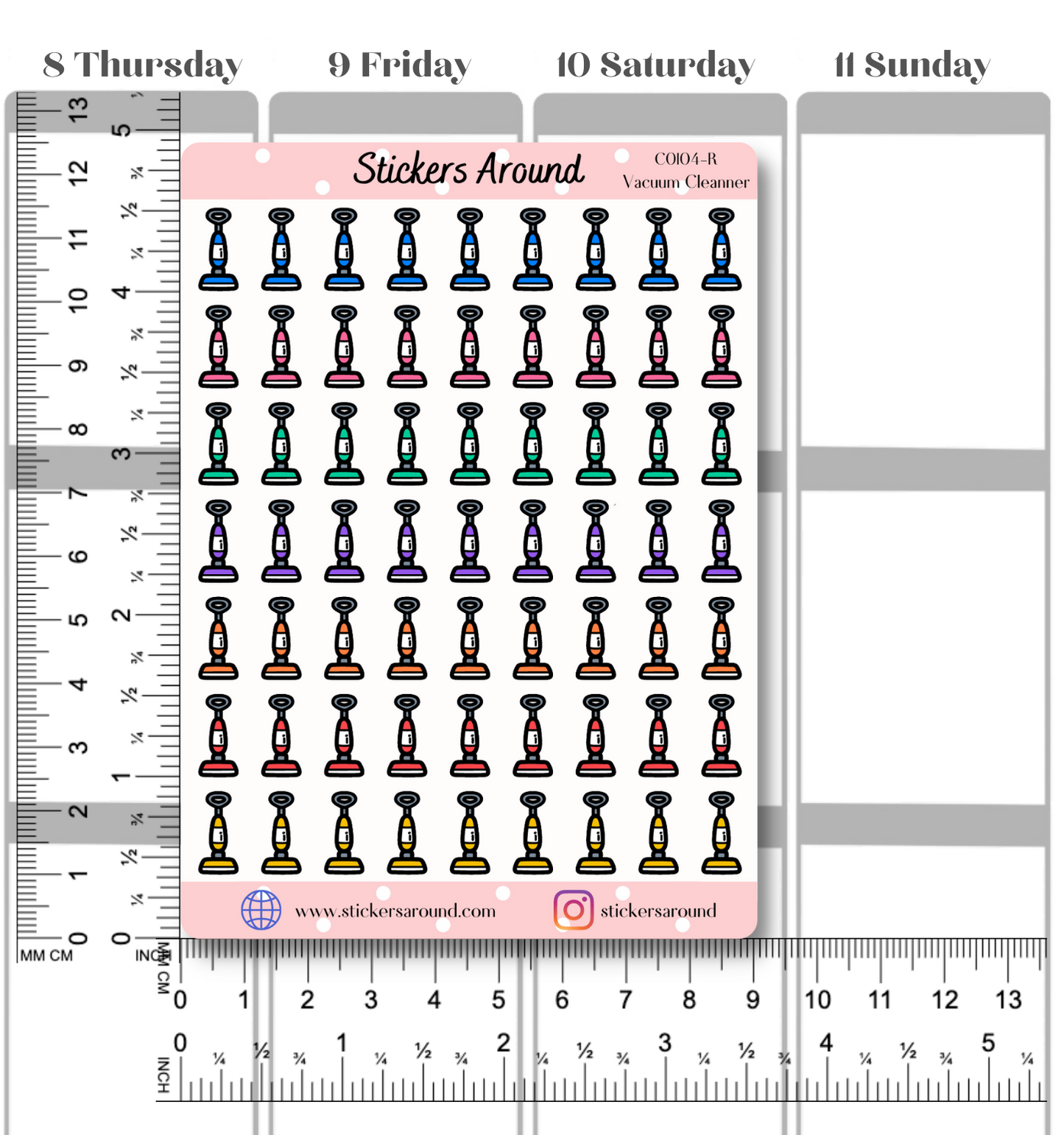 Vacuum Cleaner Icon Planner Stickers