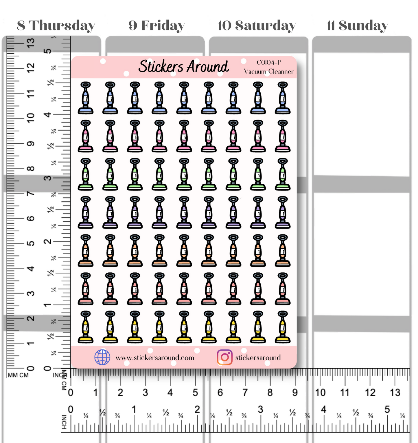 Vacuum Cleaner Icon Planner Stickers