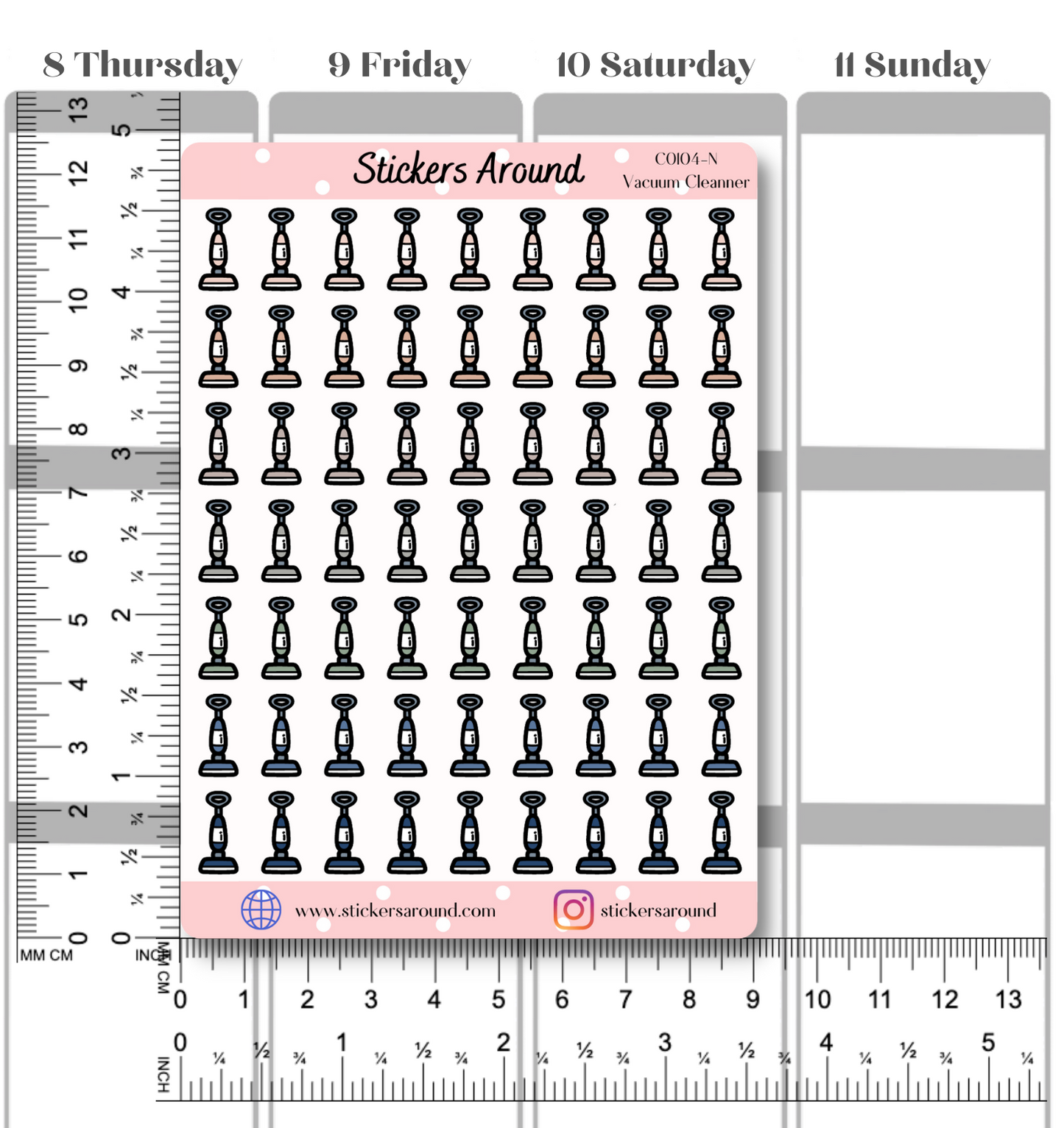 Vacuum Cleaner Icon Planner Stickers