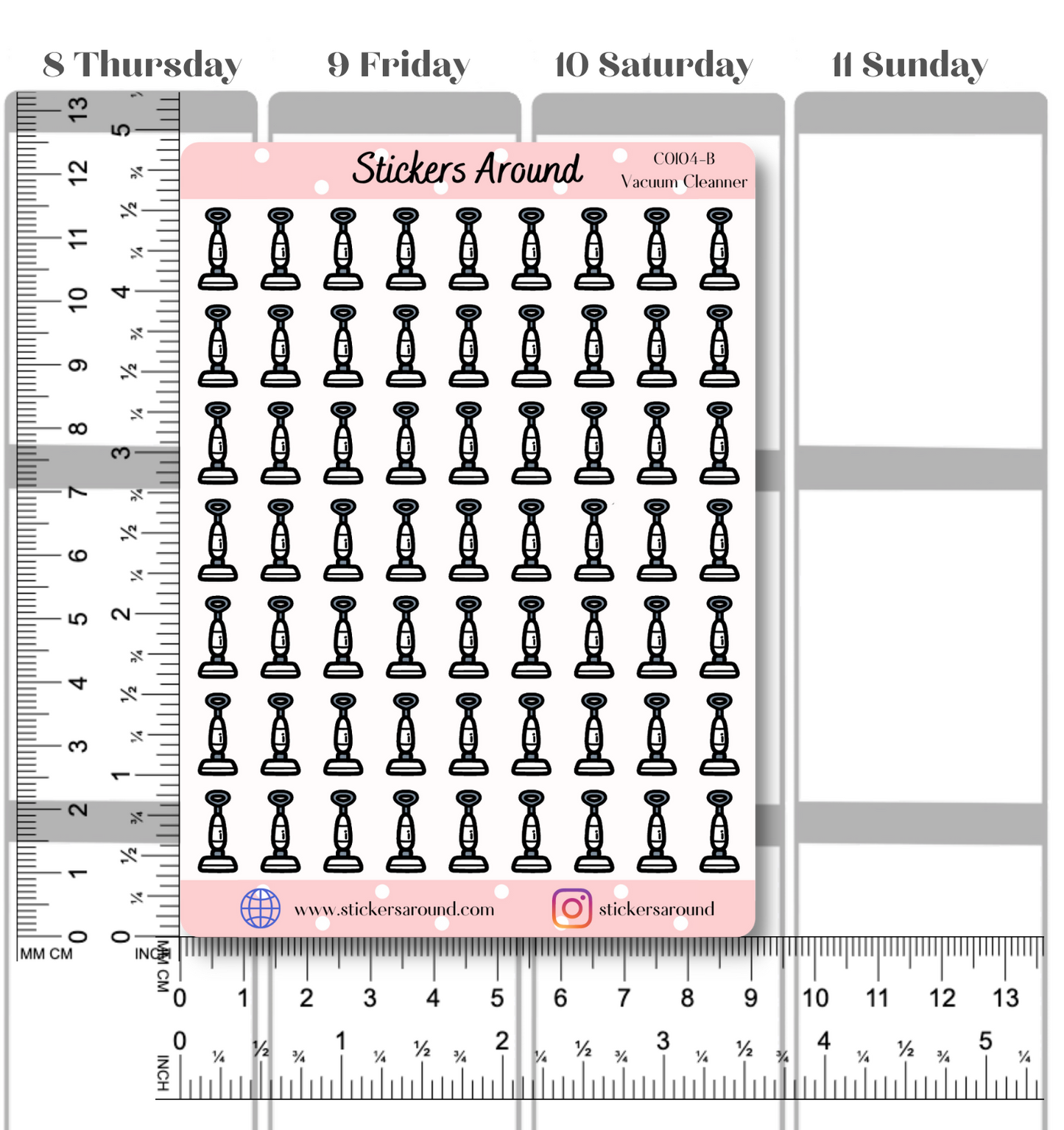 Vacuum Cleaner Icon Planner Stickers