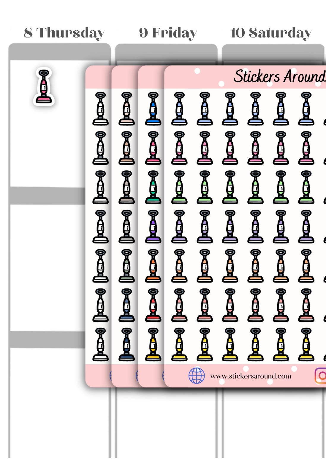 Vacuum Cleaner Icon Planner Stickers